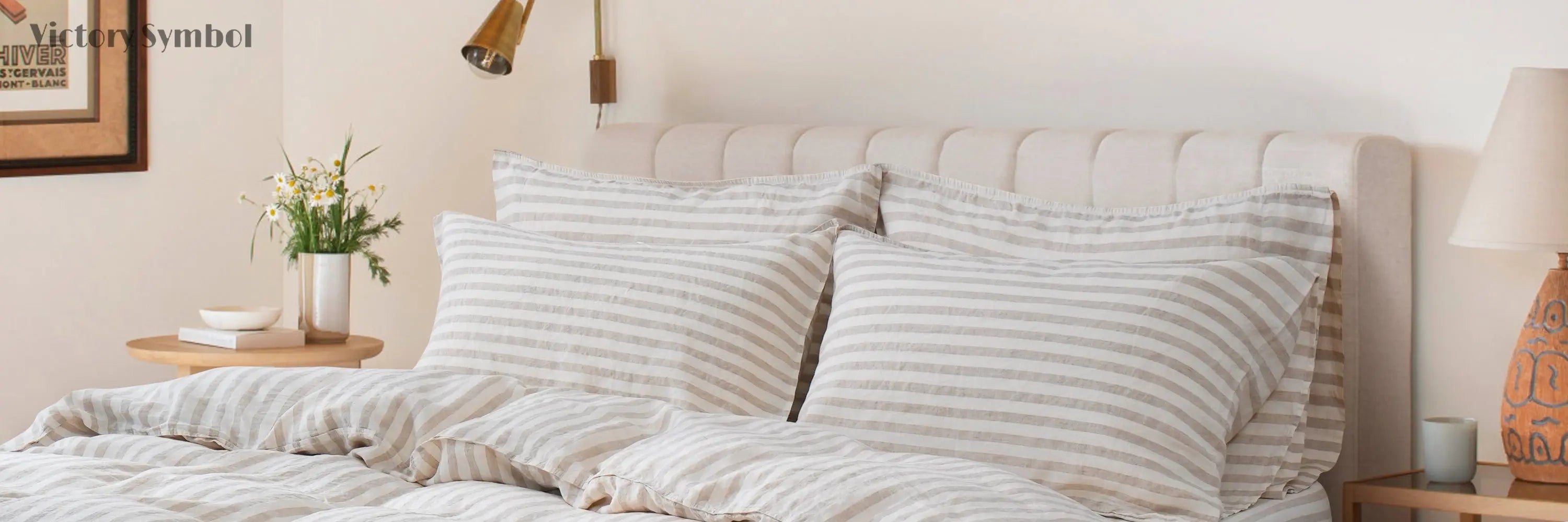 Linen Pillowcases - Victory Symbol