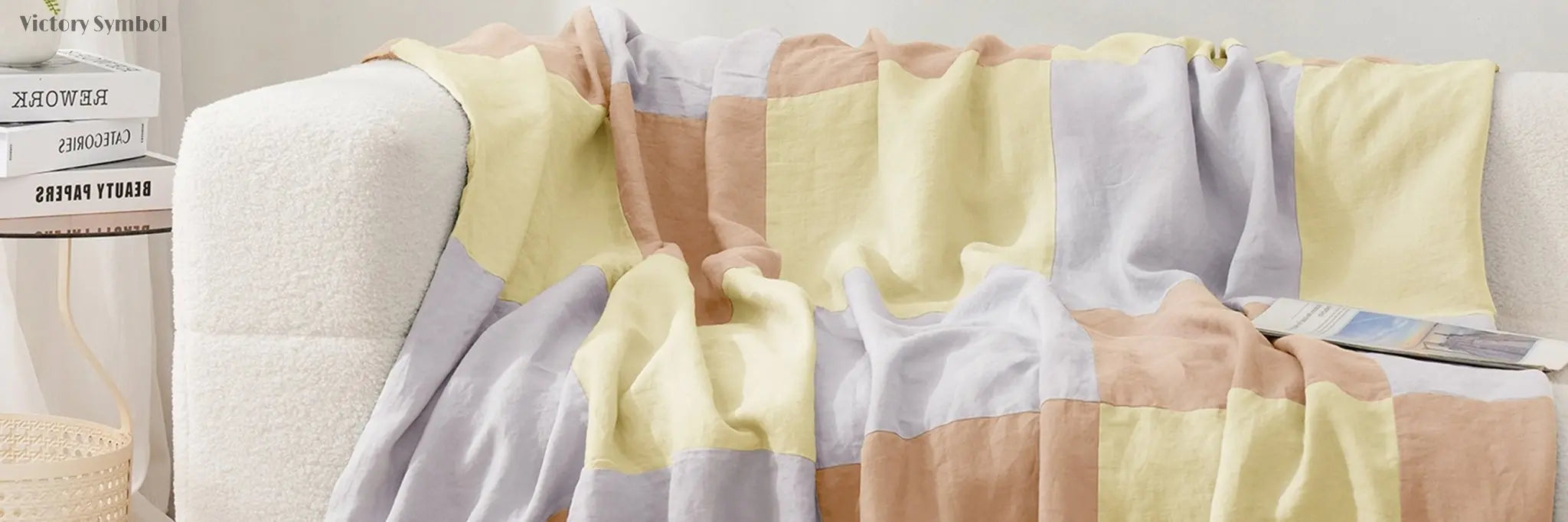 Linen Throw&Blanket - Victory Symbol