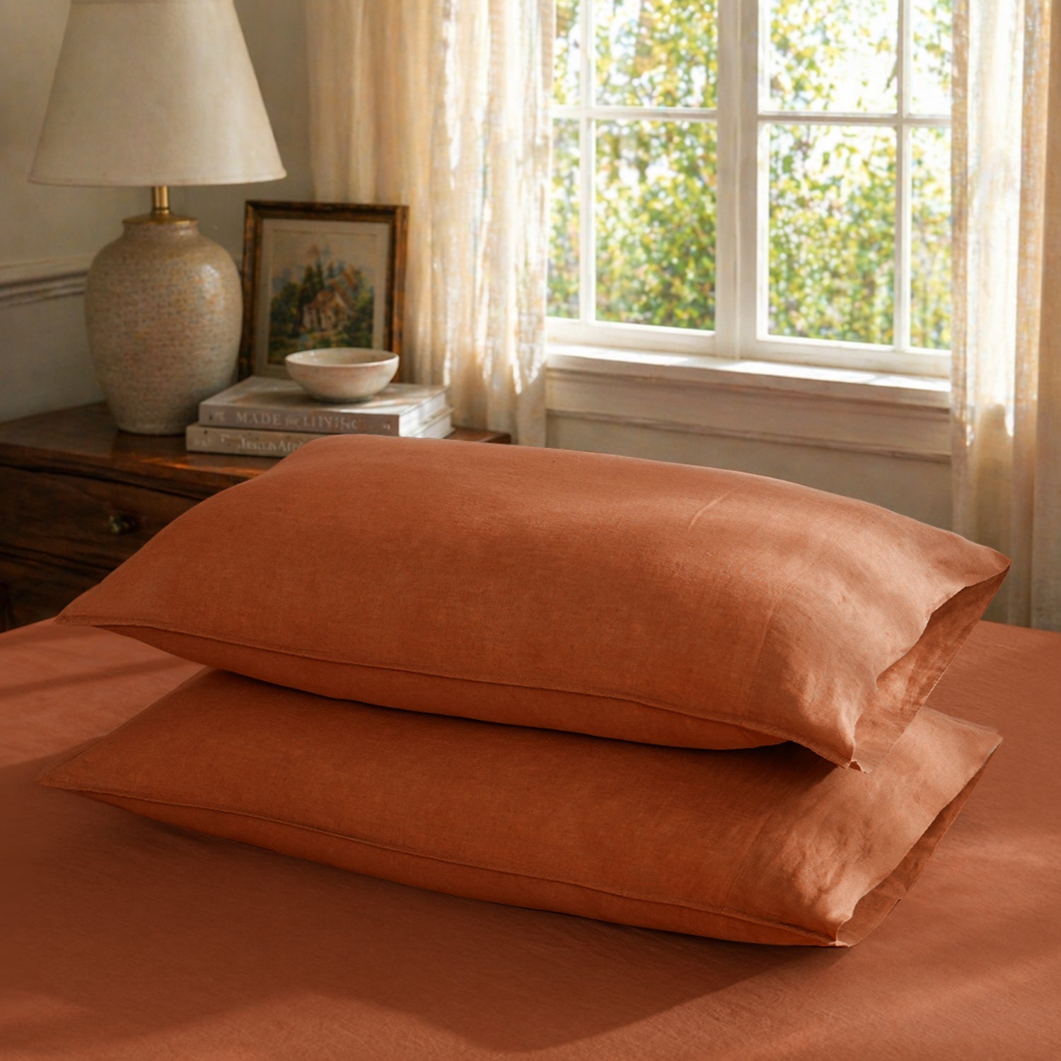 Caramel 100% Organic Linen Pillowcases