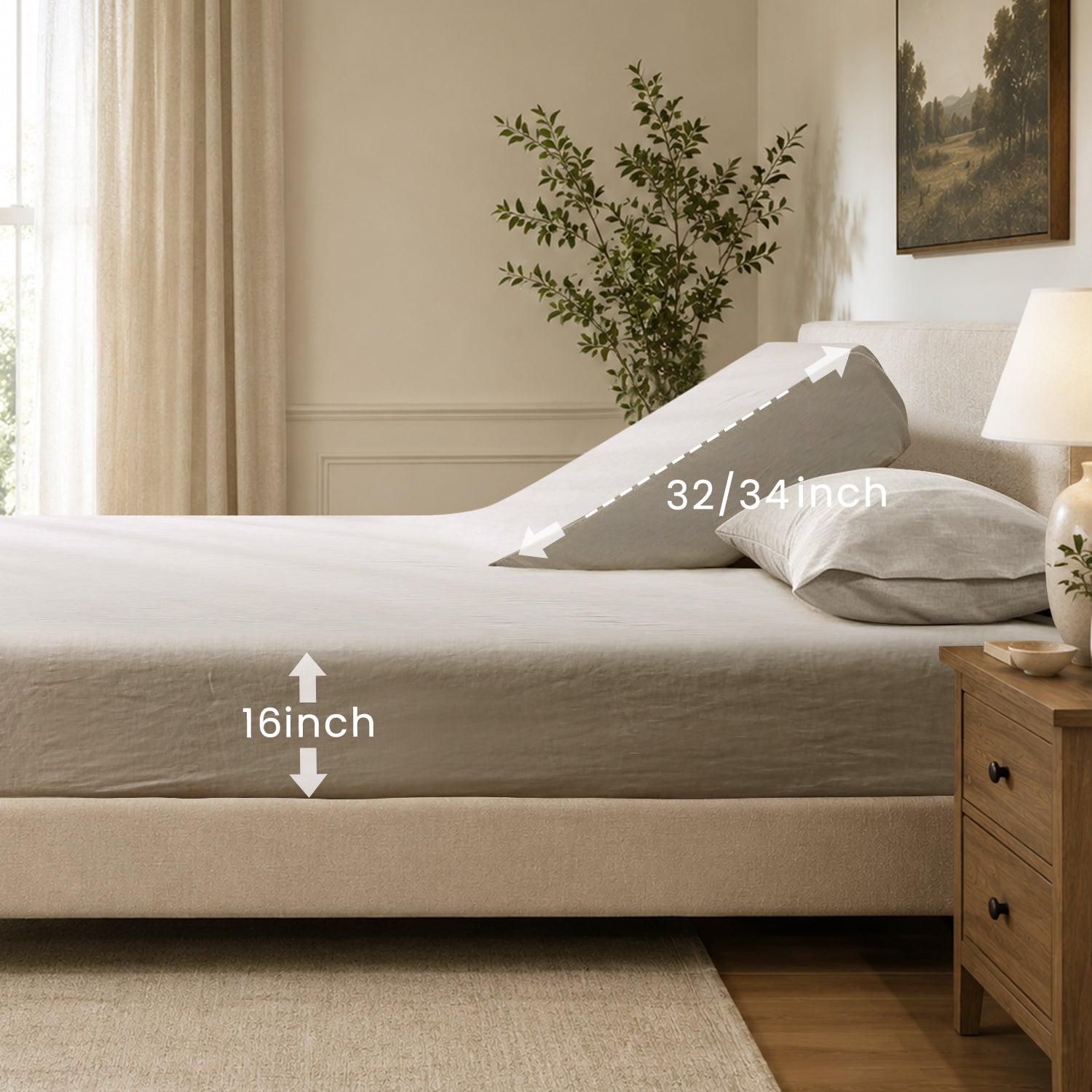 100% Organic Linen Top Split Adjustable Fitted Sheet For Adjustable Beds