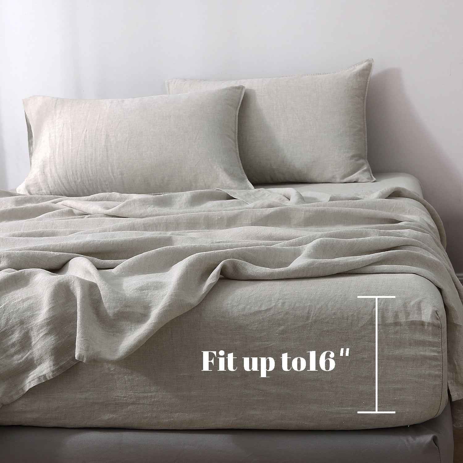 Natural Undyed Linen 100% Organic Linen Fitted Sheet