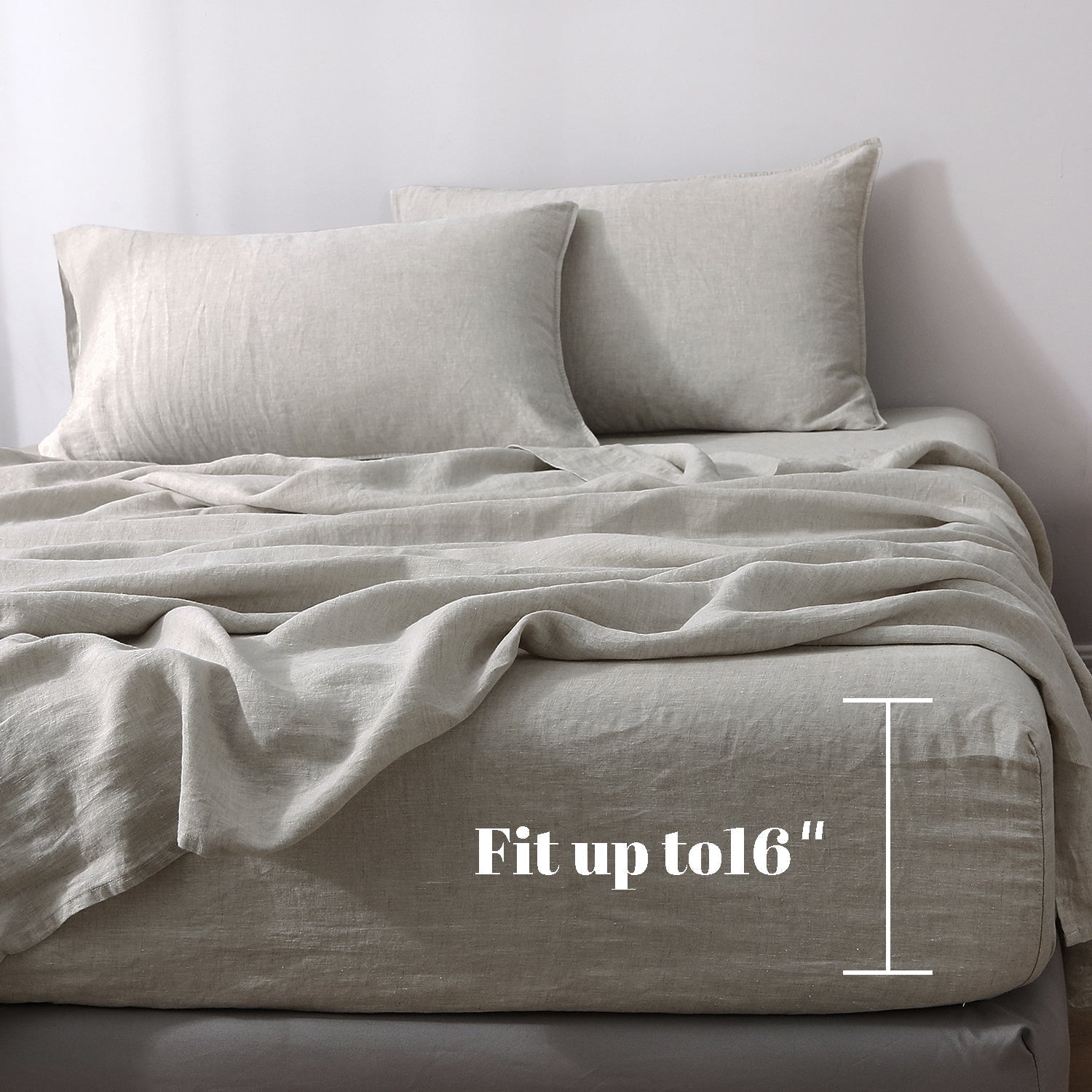 Natural Undyed Linen 100% Organic Linen Fitted Sheet