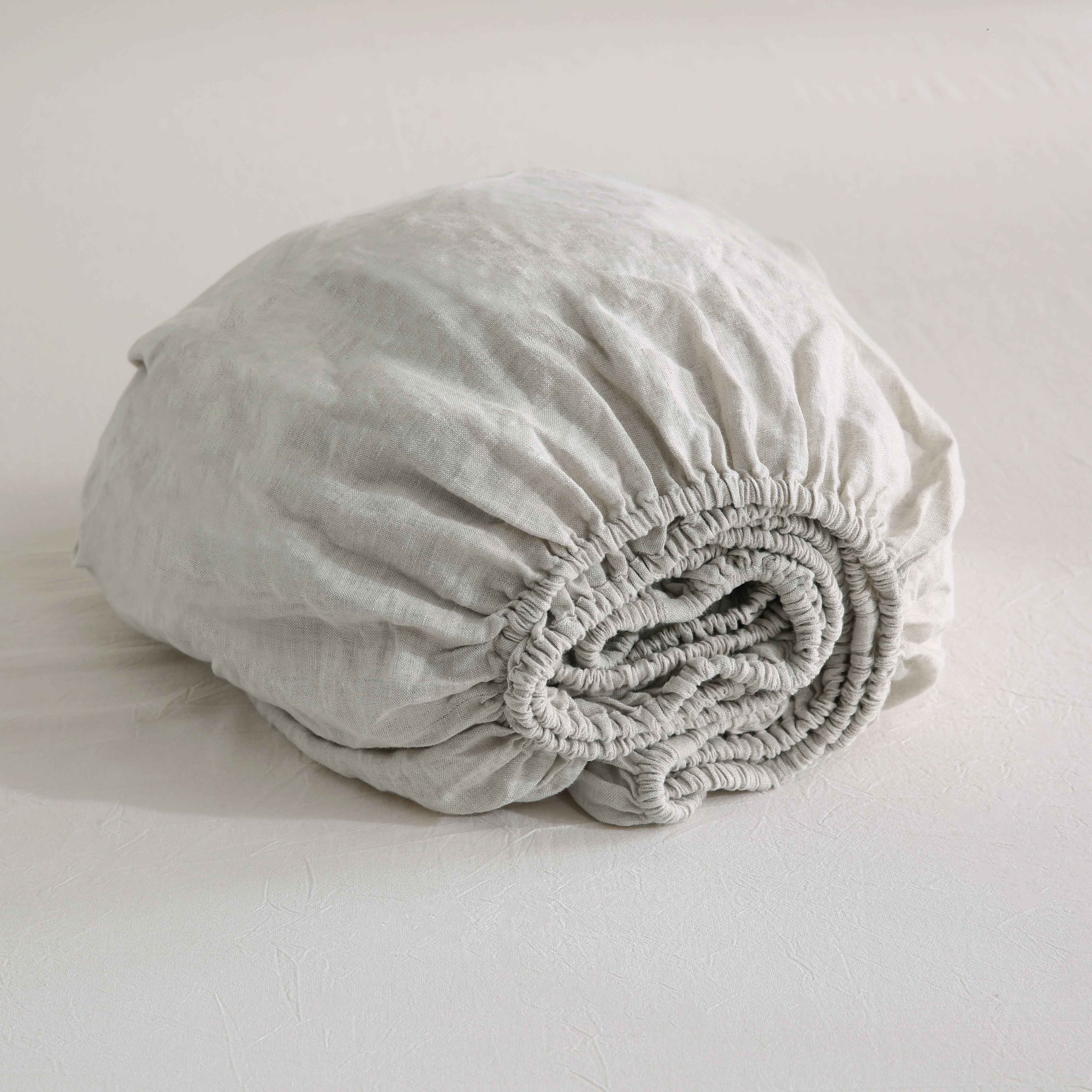 Natural Undyed Linen 100% Organic Linen Fitted Sheet