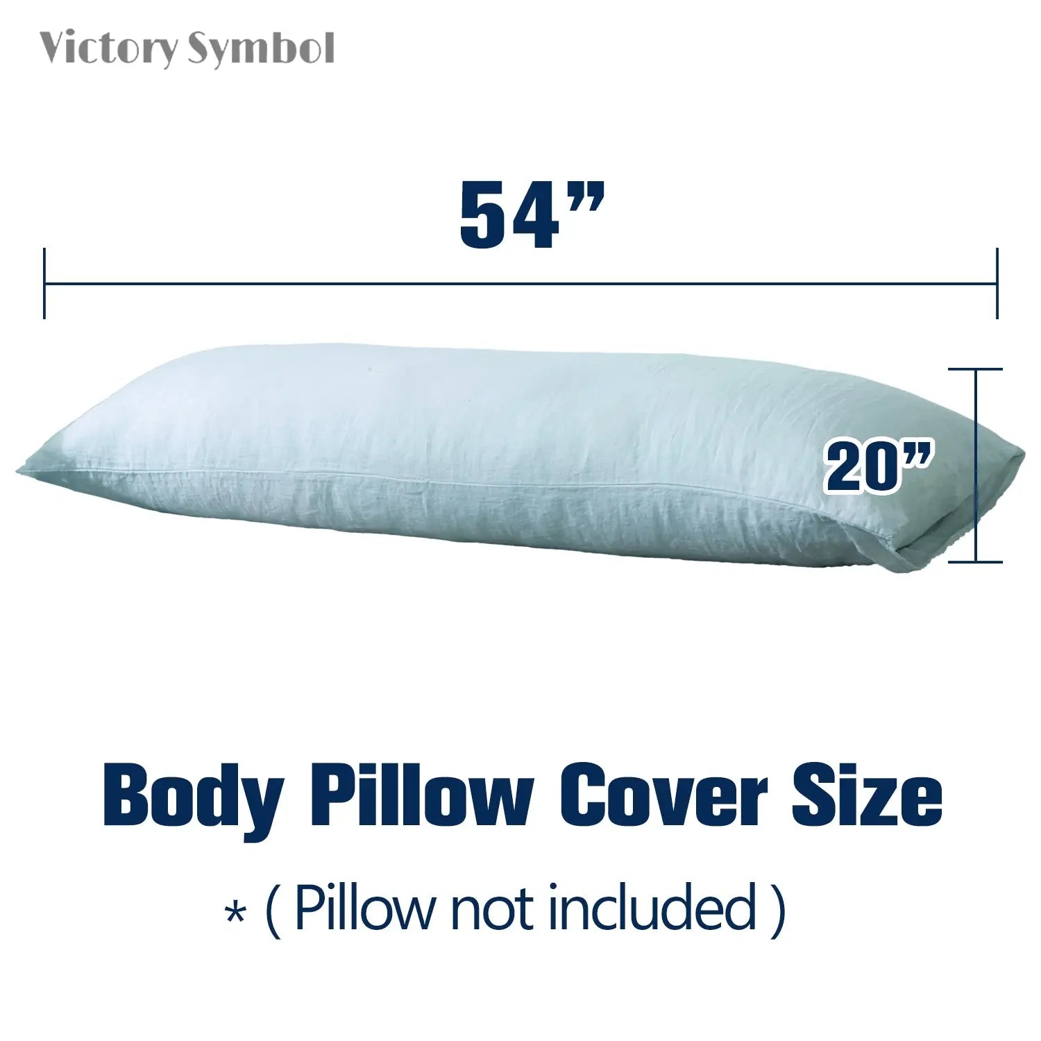 Aqua Blue 100% Organic Linen Body Pillowcase - Victory Symbol