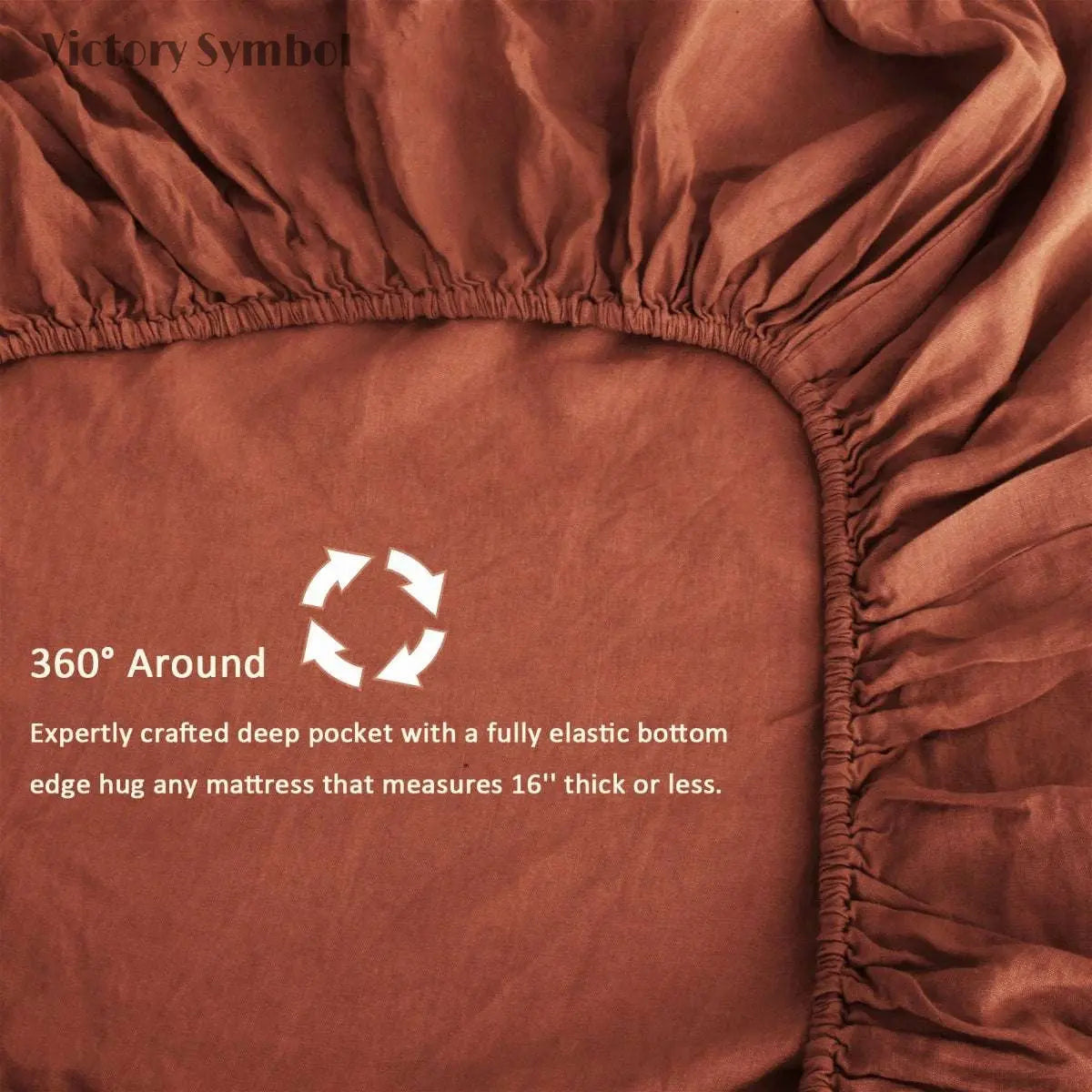 Burgundy 100% Organic Linen Fitted Sheet - Victory Symbol