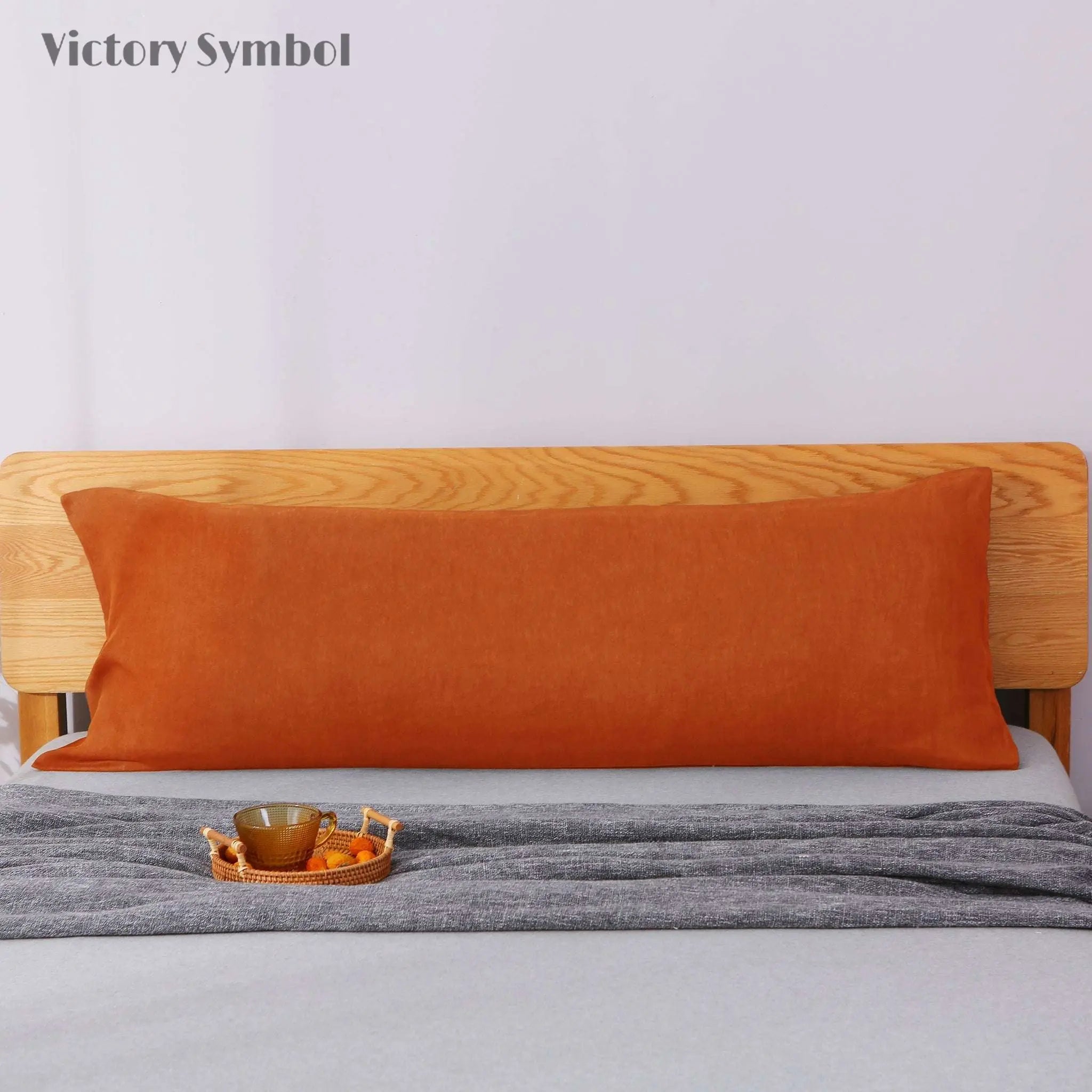 Caramel 100% Organic Linen Body Pillowcase - Victory Symbol
