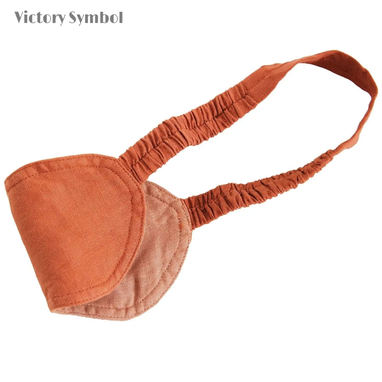 Caramel Colorblock 100% Organic Linen Eye Mask - Victory Symbol