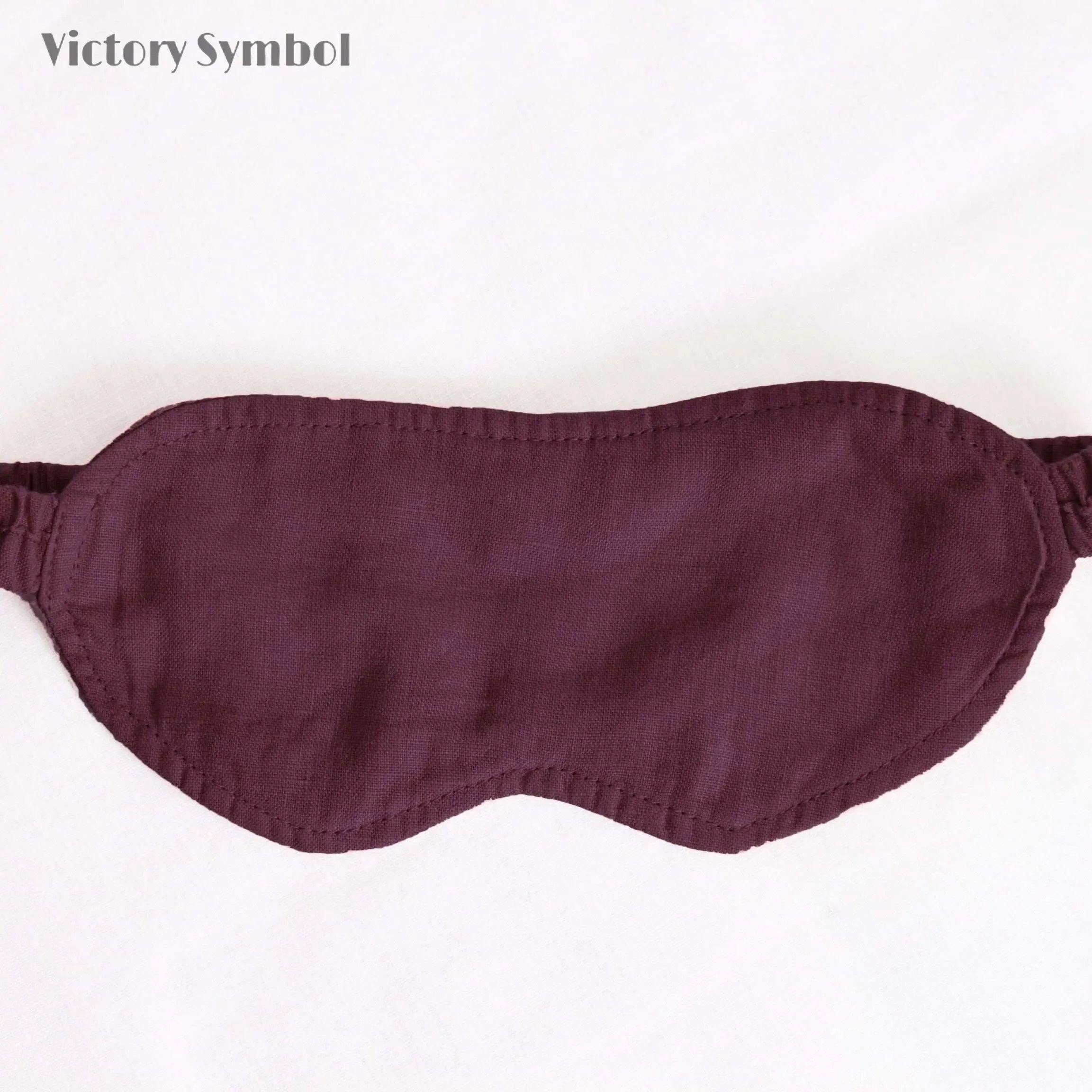 Claret 100% Organic Linen Eye Mask - Victory Symbol