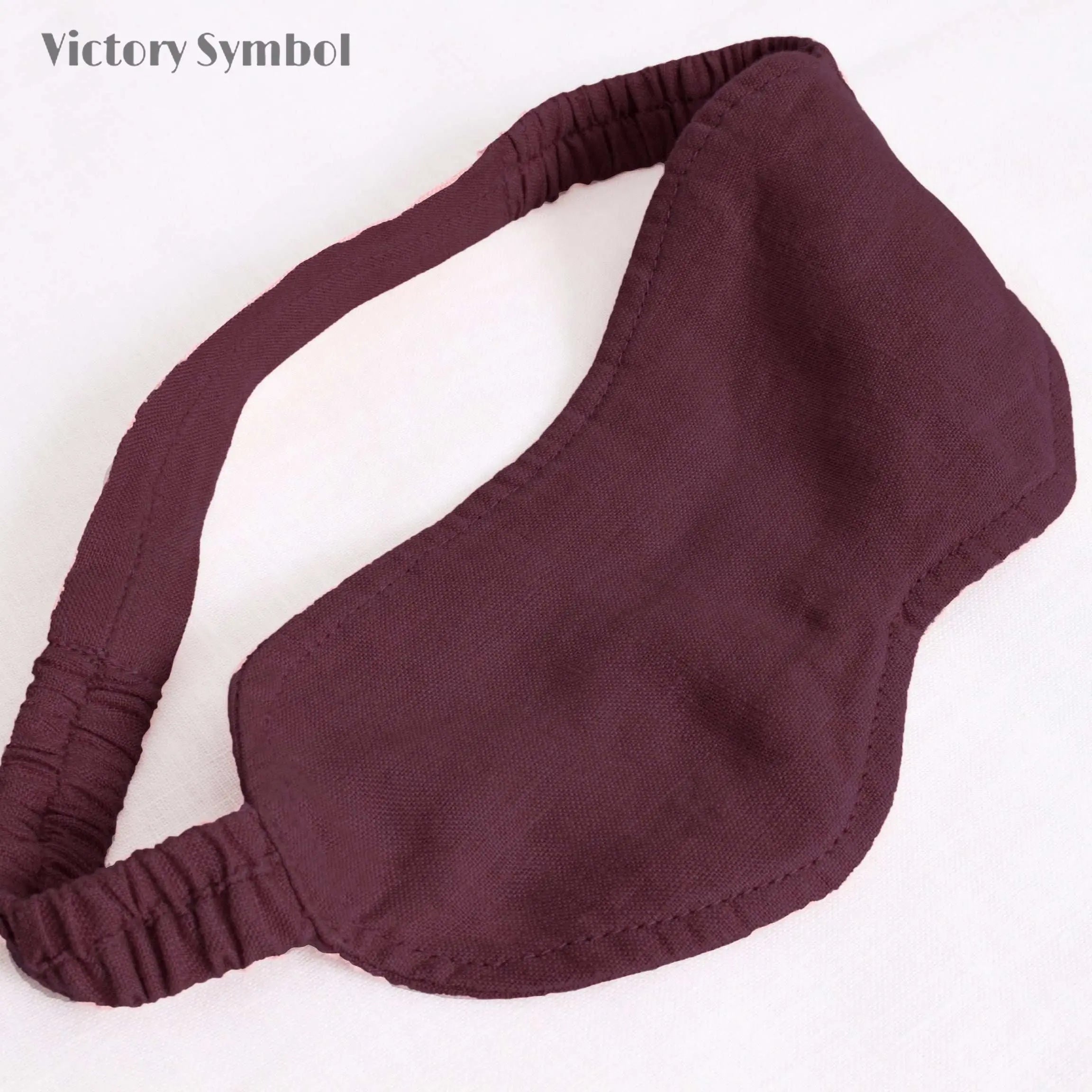 Claret 100% Organic Linen Eye Mask - Victory Symbol