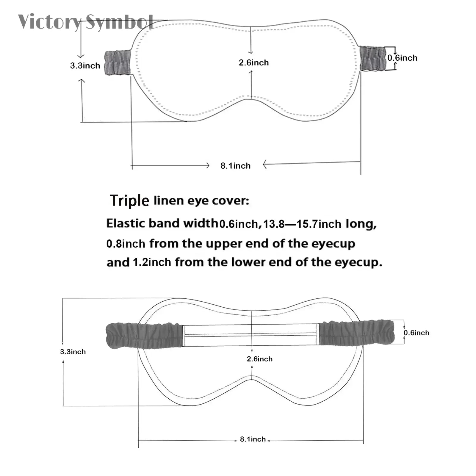 Light Plum 100% Organic Linen Eye Mask - Victory Symbol