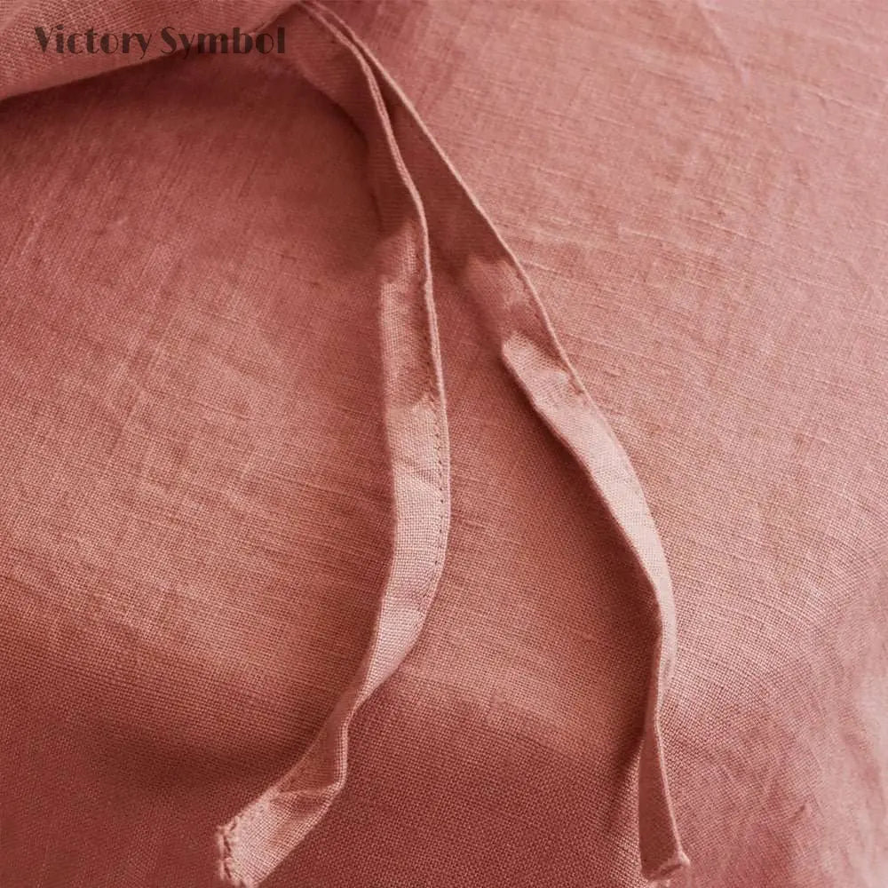 Clay Red 100% Organic Linen Duvet Cover(Only 1 Piece).