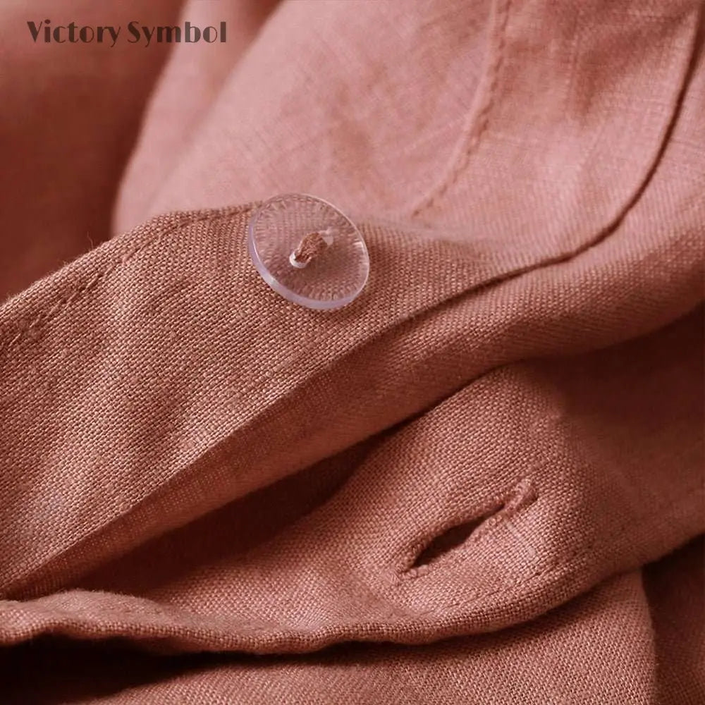 Clay Red 100% Organic Linen Duvet Cover(Only 1 Piece).