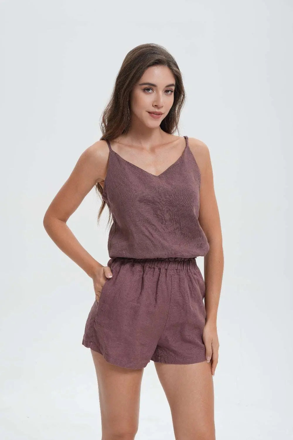 Cocoa Women's 100% Organic Linen Shorts-victory symbol