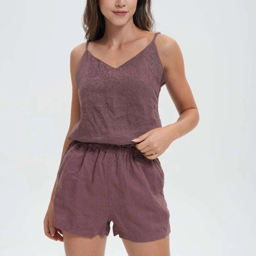 Cocoa Women's Linen Camisole-victory symbol