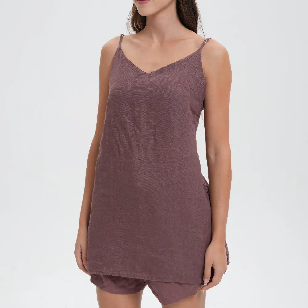 Cocoa Women's Linen Camisole-victory symbol