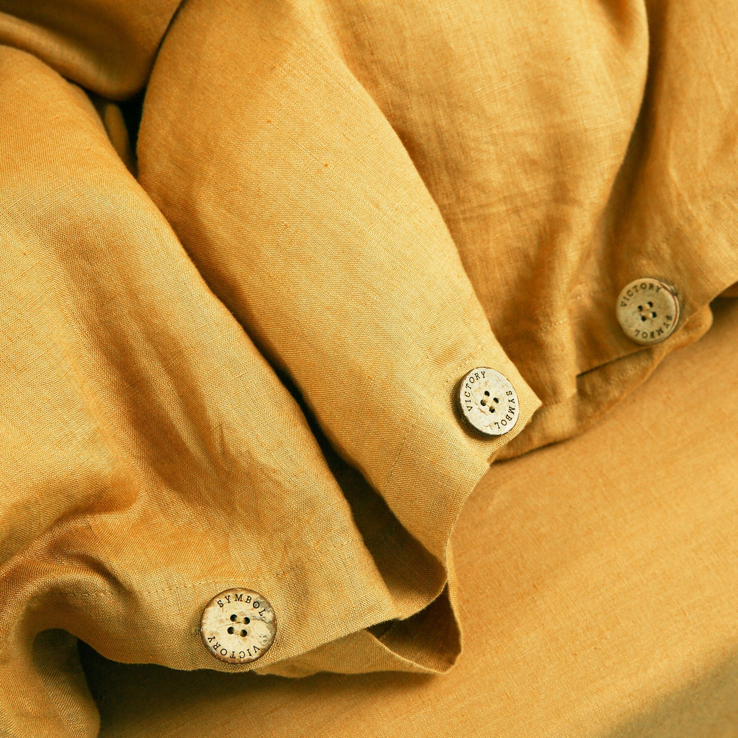 Ginger Yellow 100% Organic Linen Duvet Cover Set