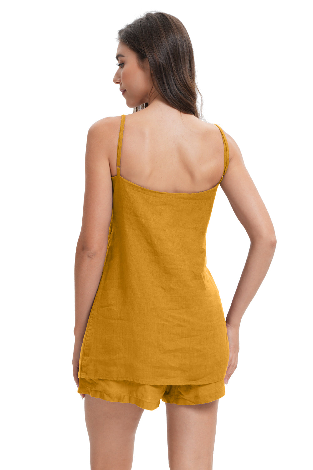 Ginger Yellow Women's Linen Camisole-Victory Symbol
