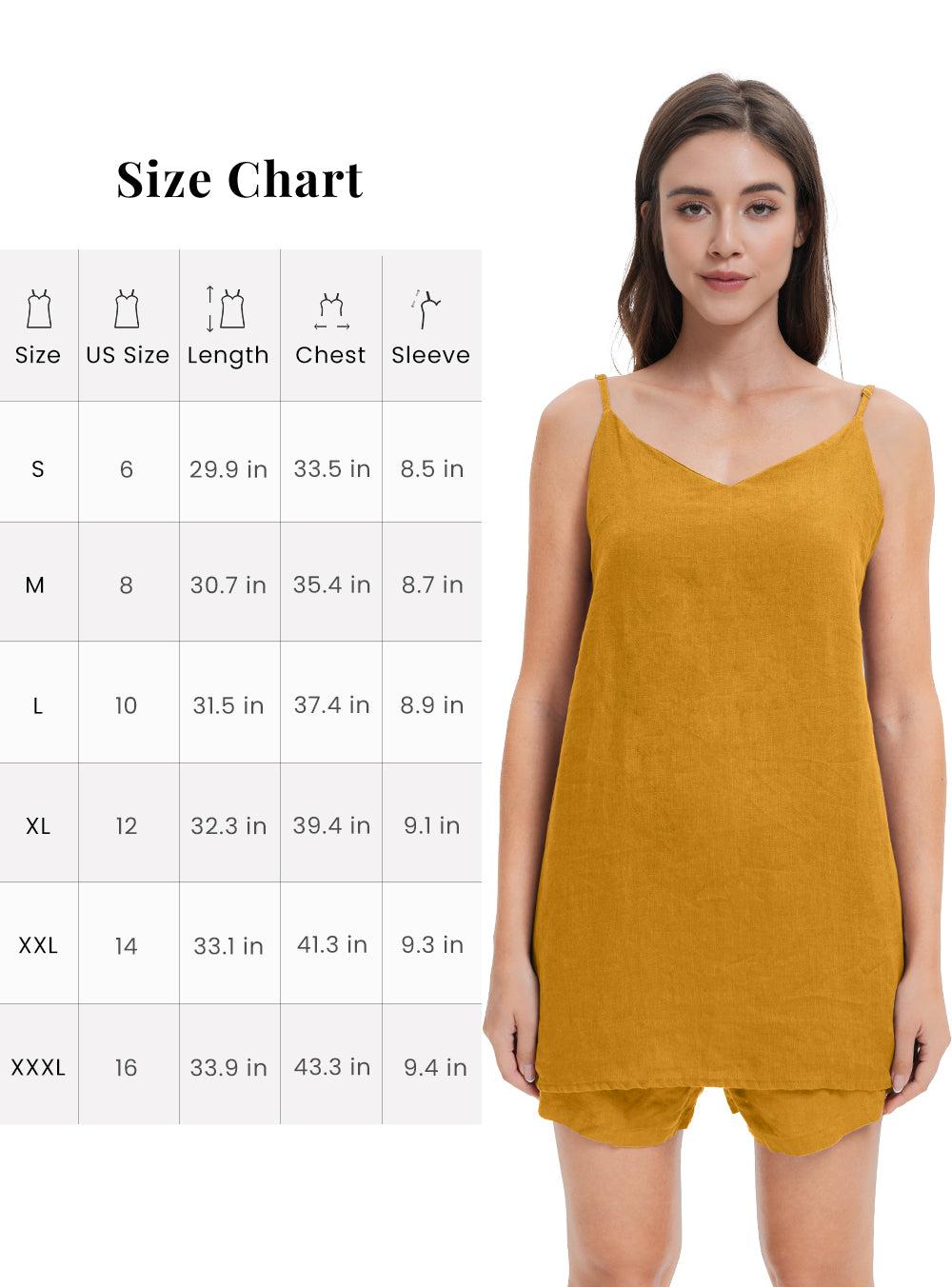 Ginger Yellow Women's Linen Camisole-Victory Symbol