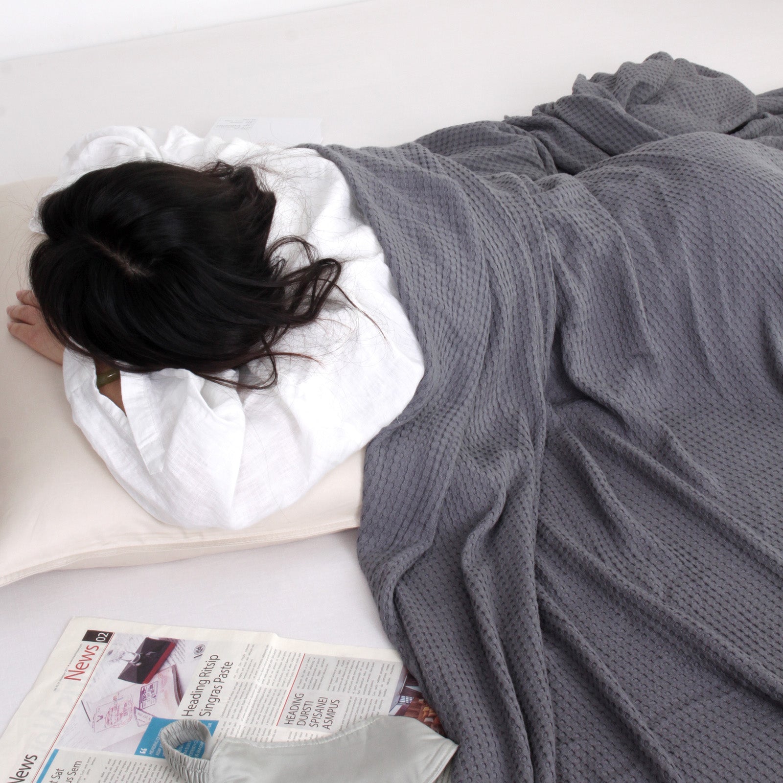 Gray 100% Organic Bamboo Blanket.