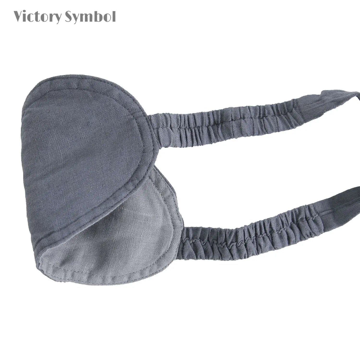 Grey Colorblock 100% Organic Linen Eye Mask - Victory Symbol