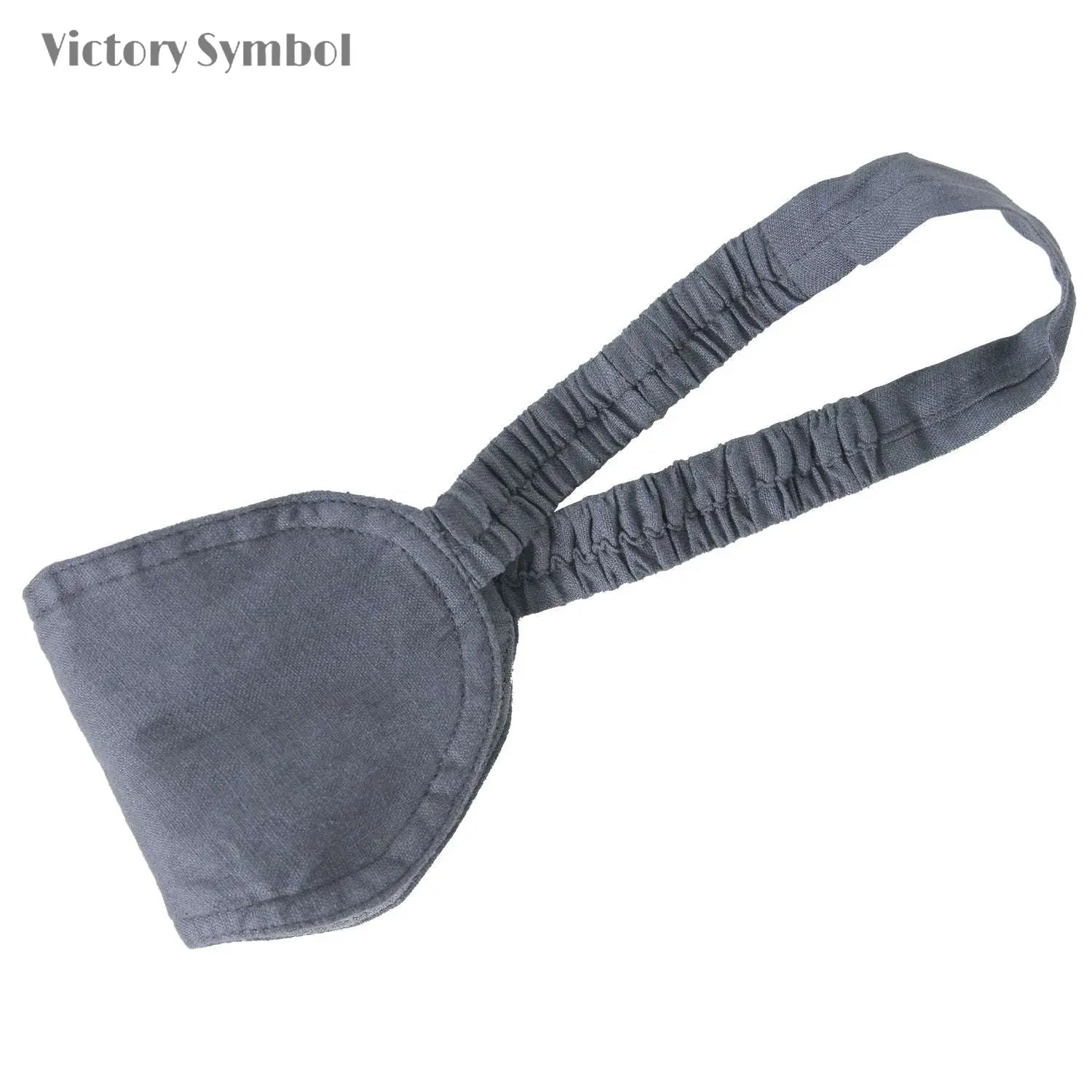 Grey Colorblock 100% Organic Linen Eye Mask - Victory Symbol