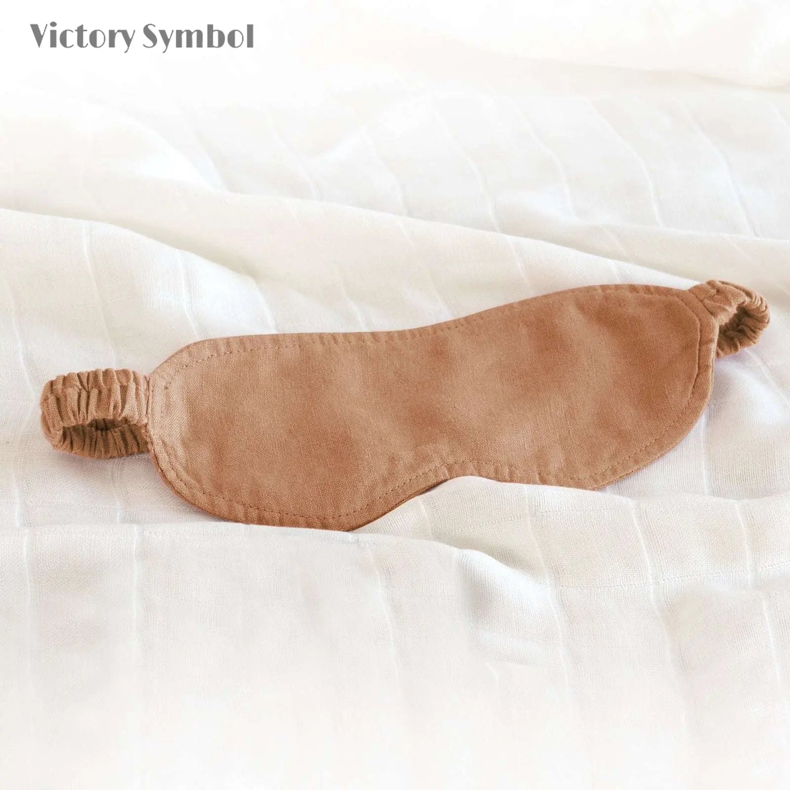 Hazelnut 100% Organic Linen Eye Mask-victory symbol