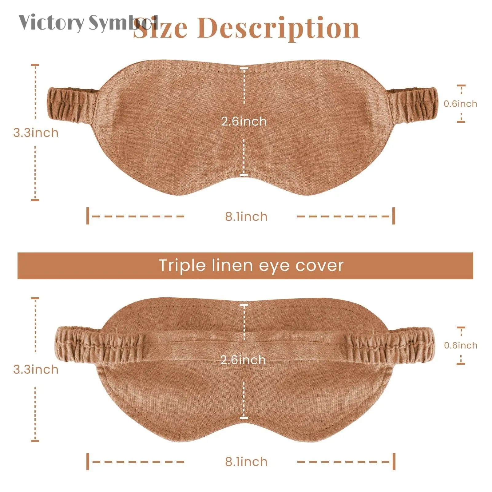 Hazelnut 100% Organic Linen Eye Mask-victory symbol