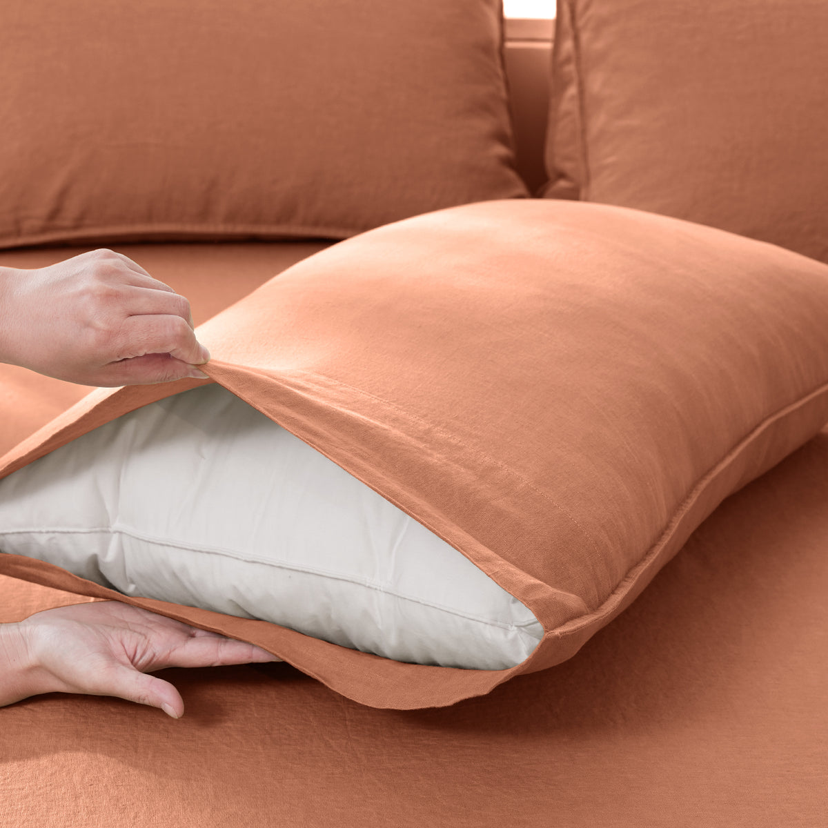 Hazelnut 100% Organic Linen Pillowcases