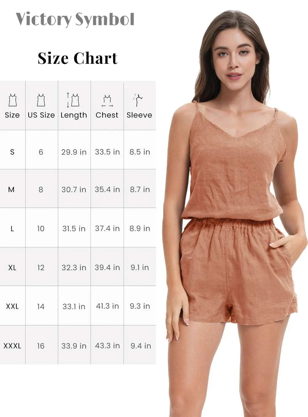 Hazelnut Women's Linen Camisole-victory symbol