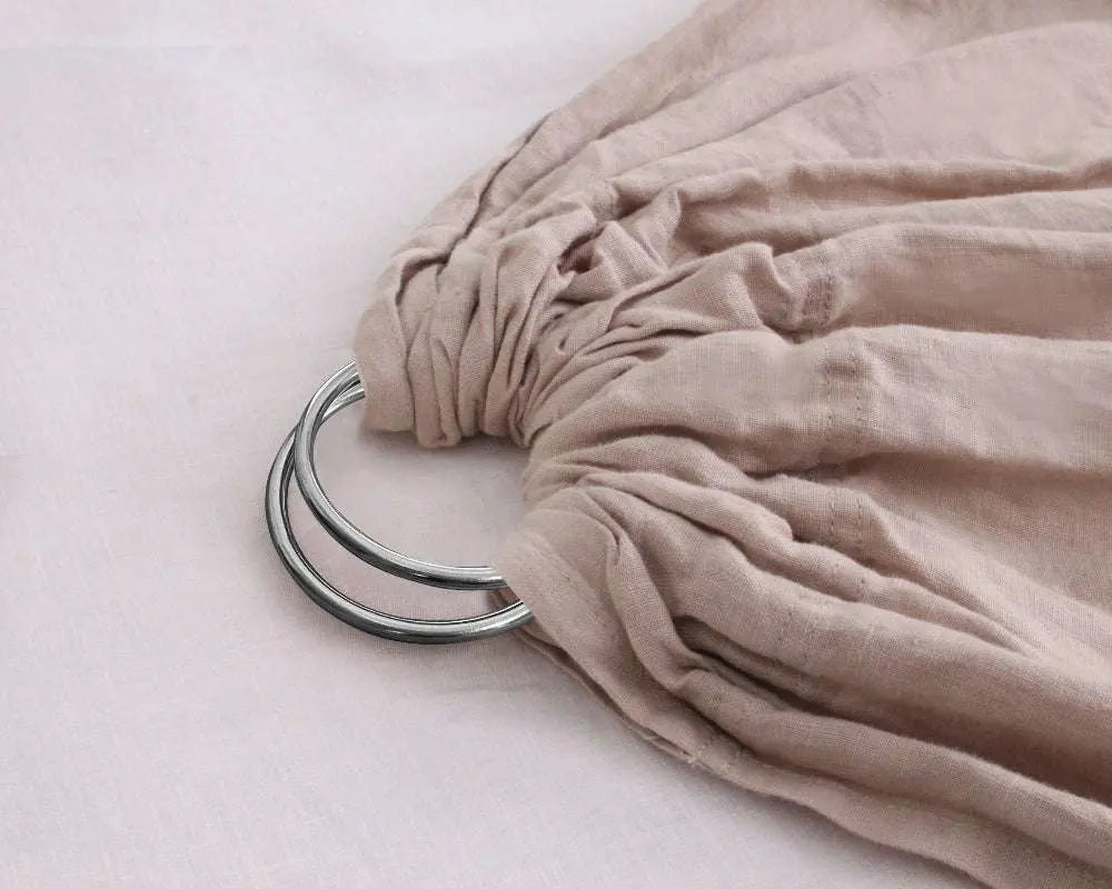 Khaki 100% Organic Linen Ring Sling-victory symbol