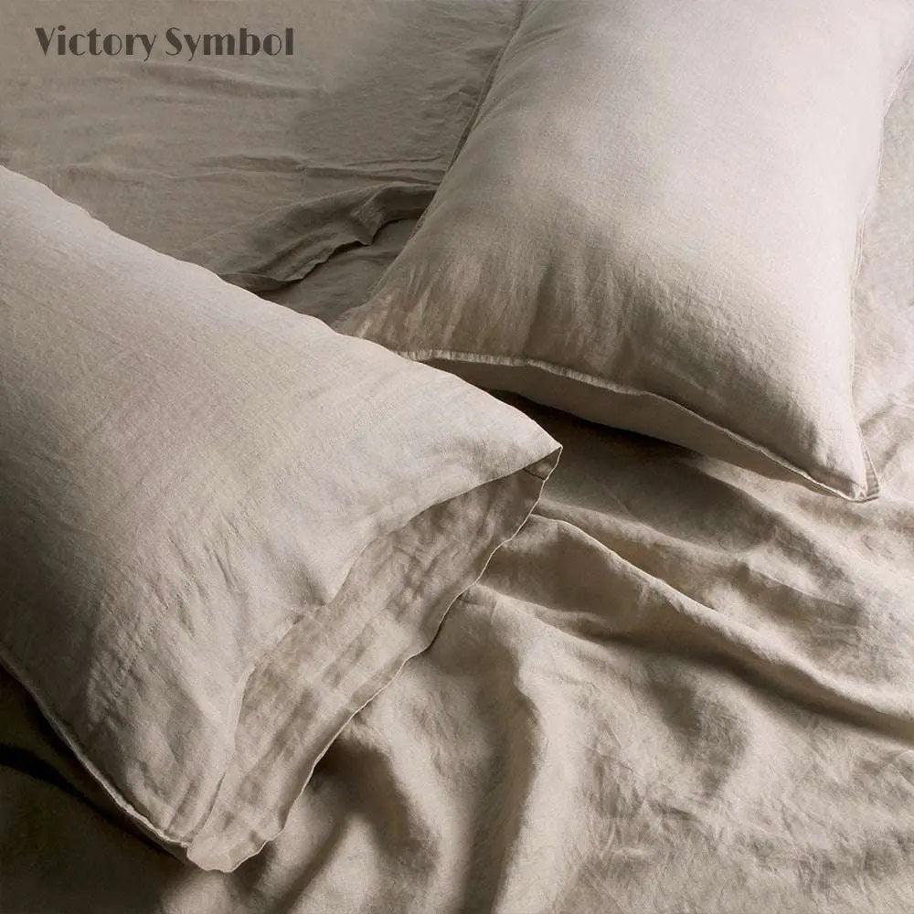 Khaki 100% Organic Linen Pillowcases