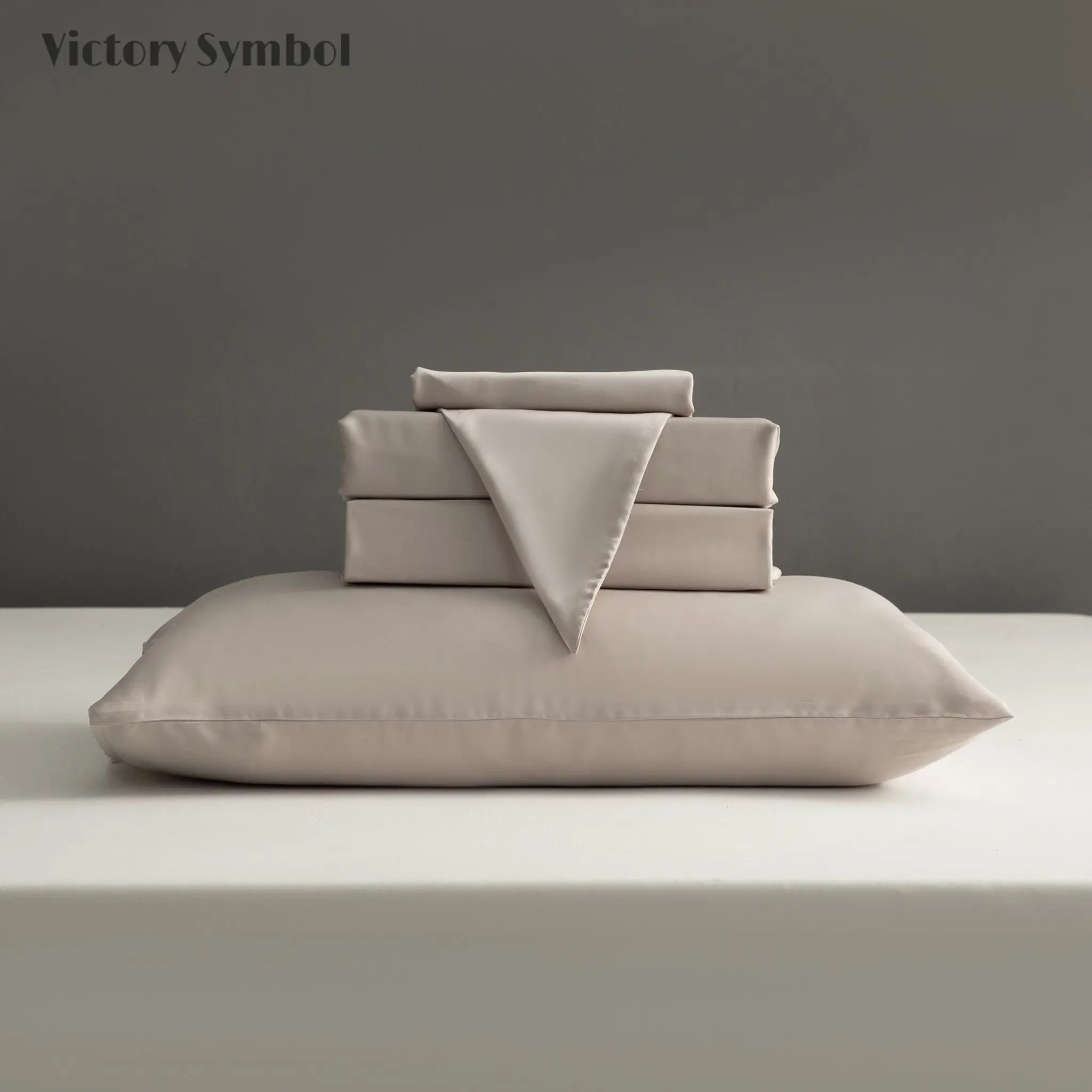 Khaki 100% Tencel Sheets Set - Victory Symbol