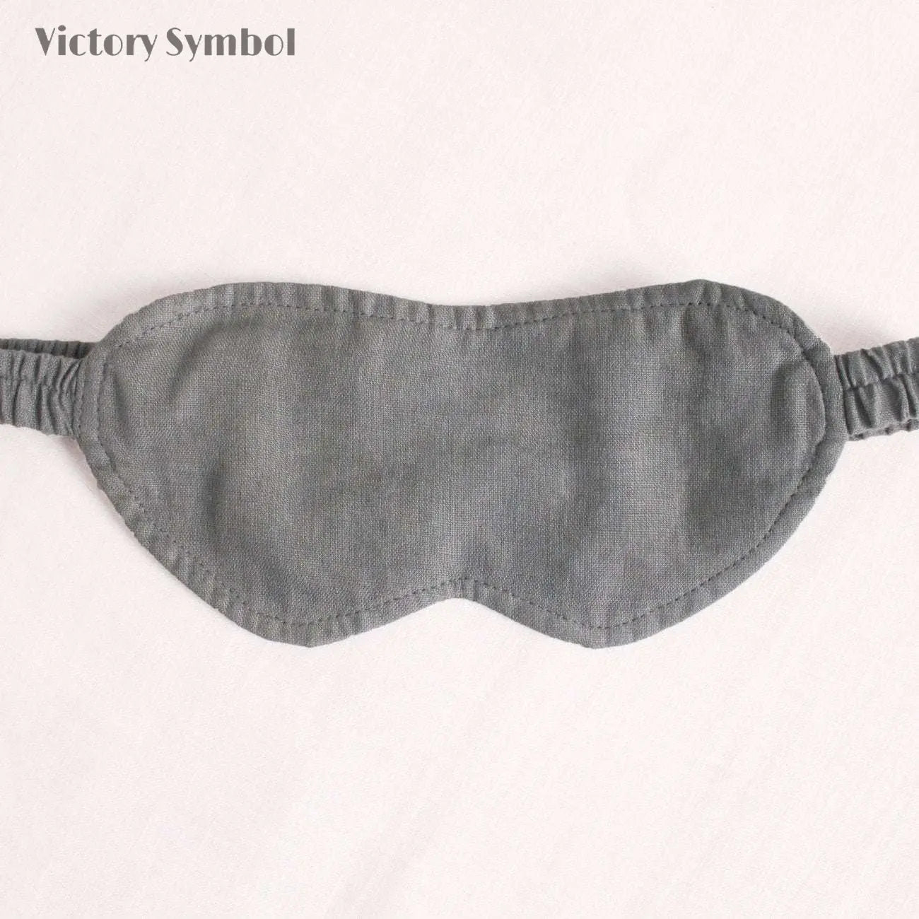 Light Grey 100% Organic Linen Eye Mask - Victory Symbol