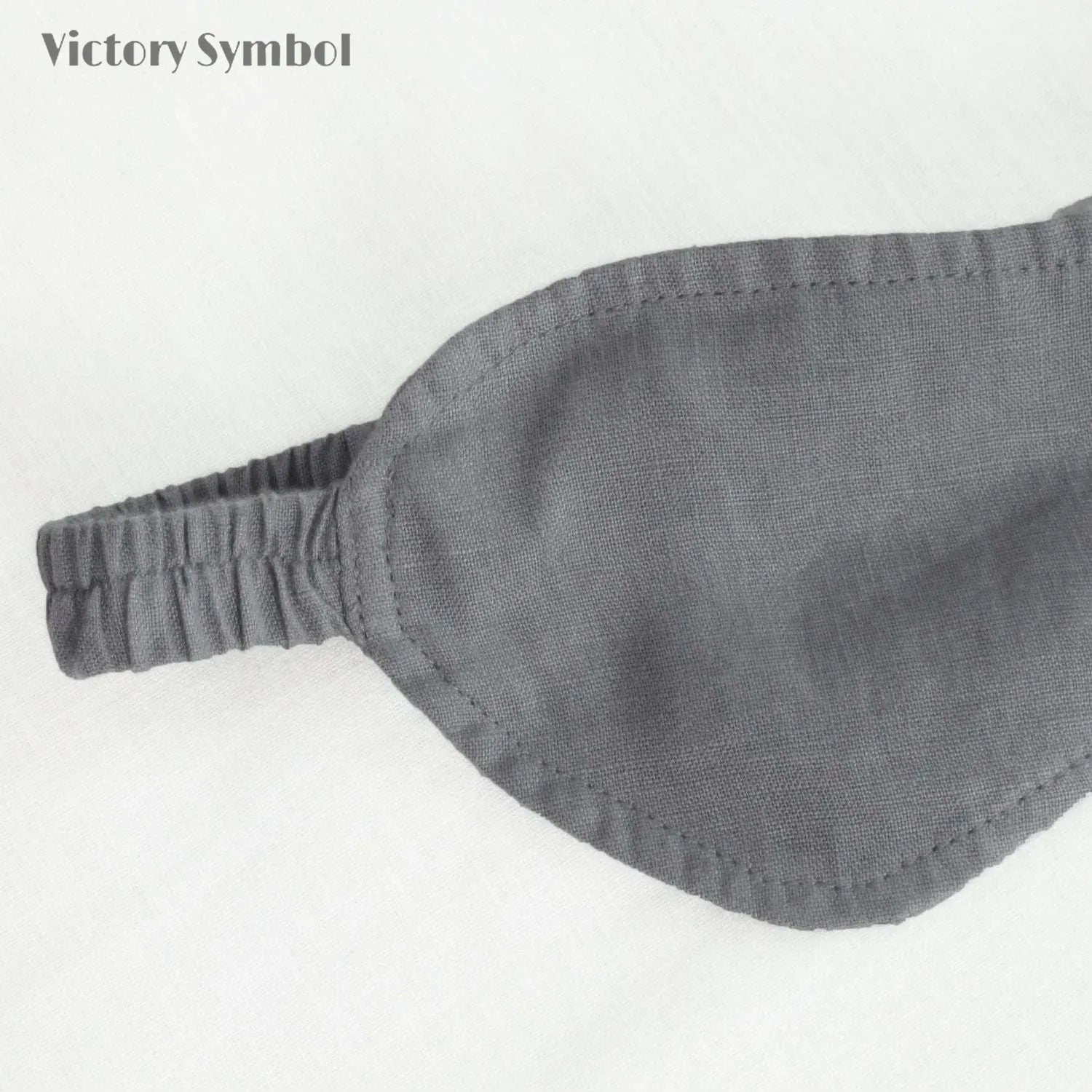 Light Grey 100% Organic Linen Eye Mask - Victory Symbol