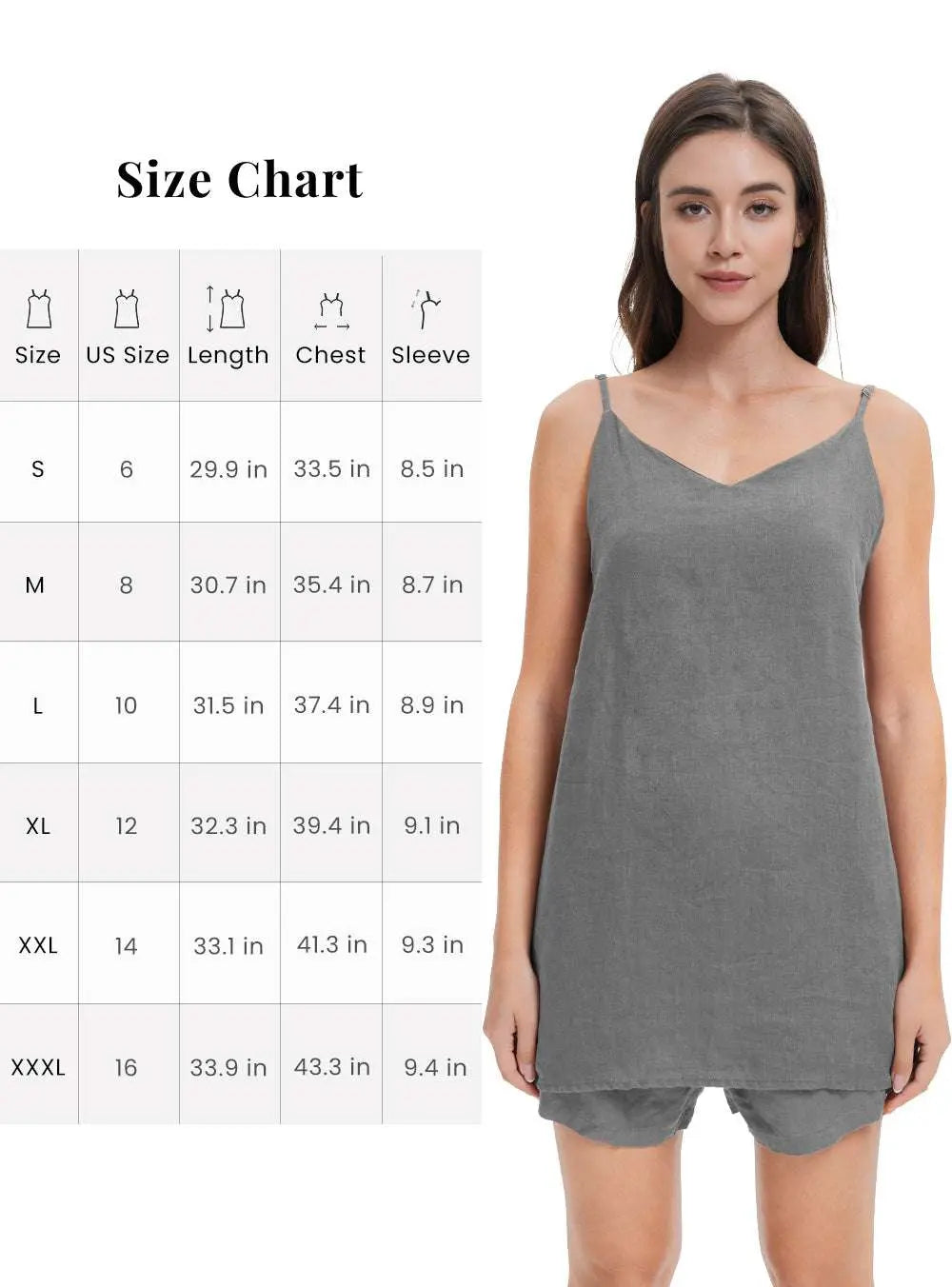 Light Grey Women's Linen Camisole Tank Top -victory symbol