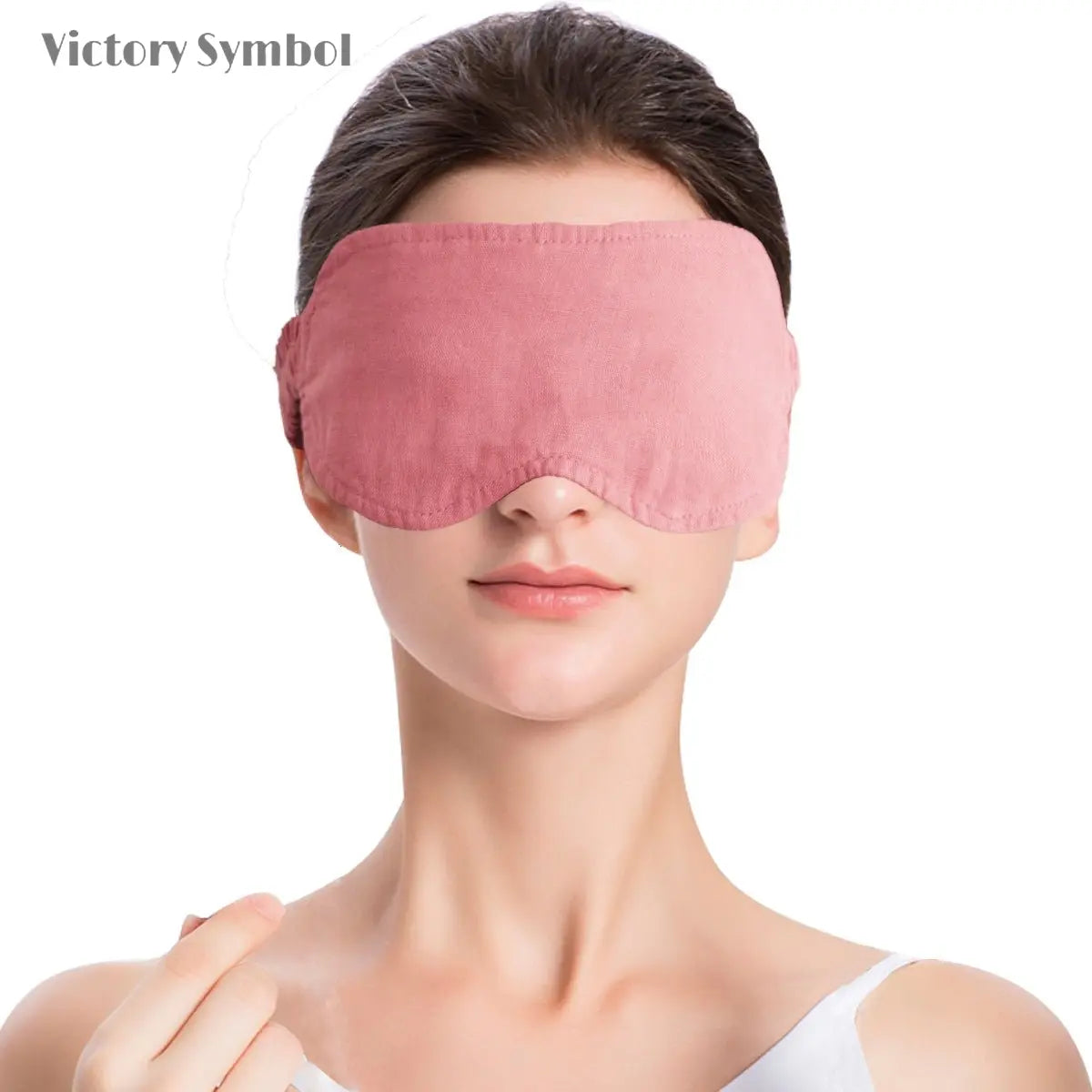 Light Plum 100% Organic Linen Eye Mask - Victory Symbol