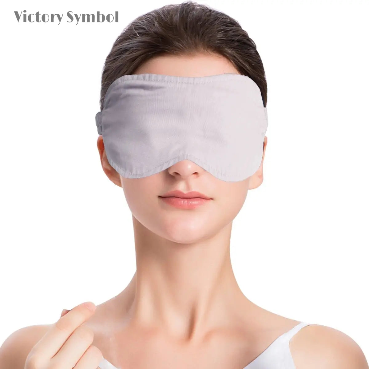 Light Purple 100% Organic Linen Eye Mask - Victory Symbol