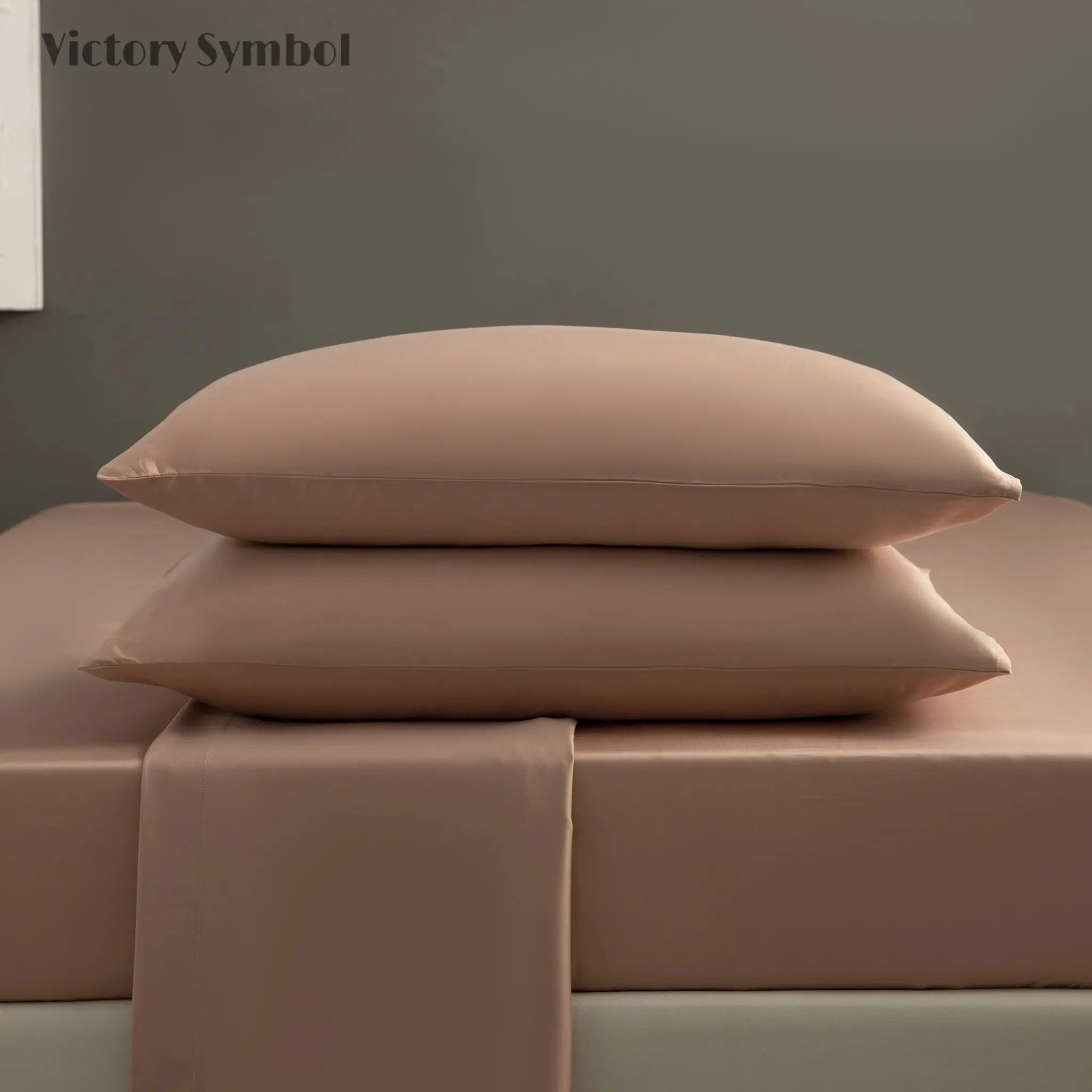 Light Terracotta 100% Tencel Sheets set - Victory Symbol