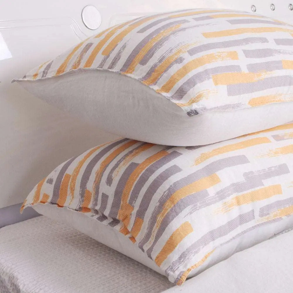 Melody of Time Stripe 100% Organic Linen Duvet Cover Set-victory symbol