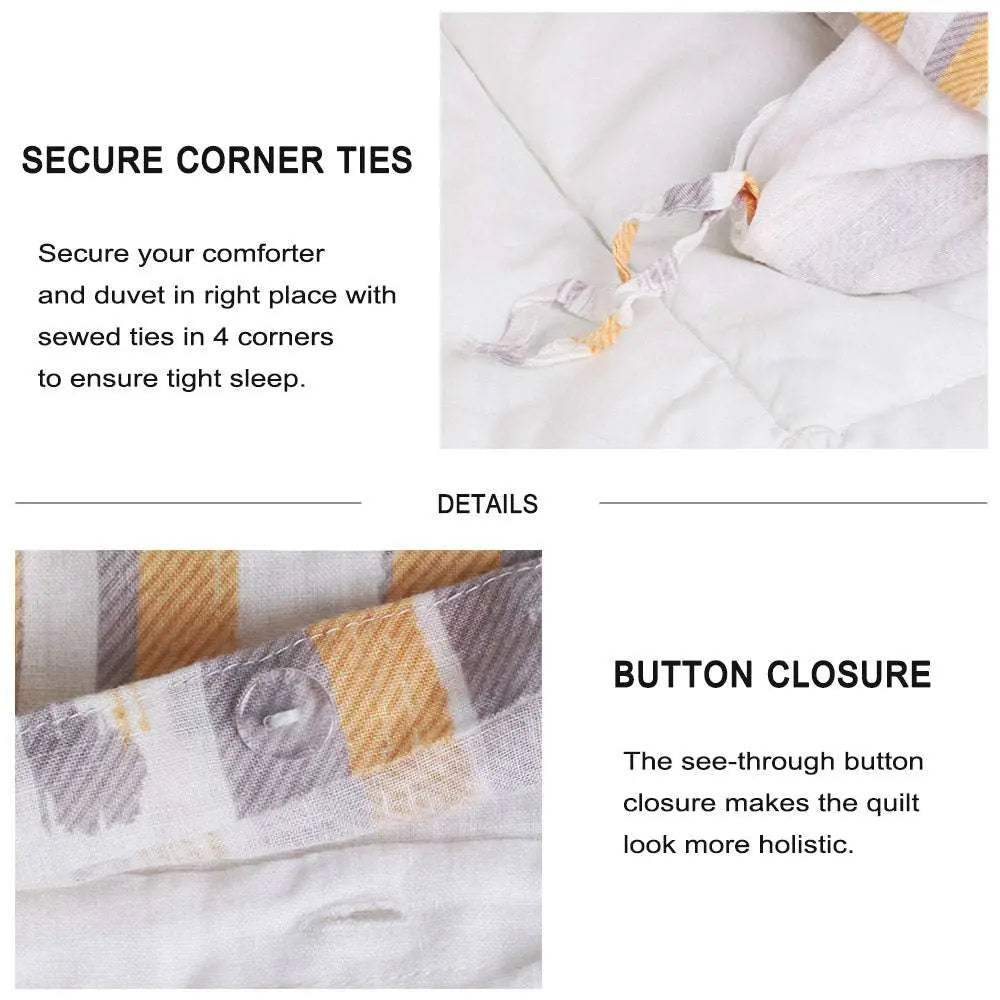 Melody of Time Stripe 100% Organic Linen Duvet Cover Set-victory symbol