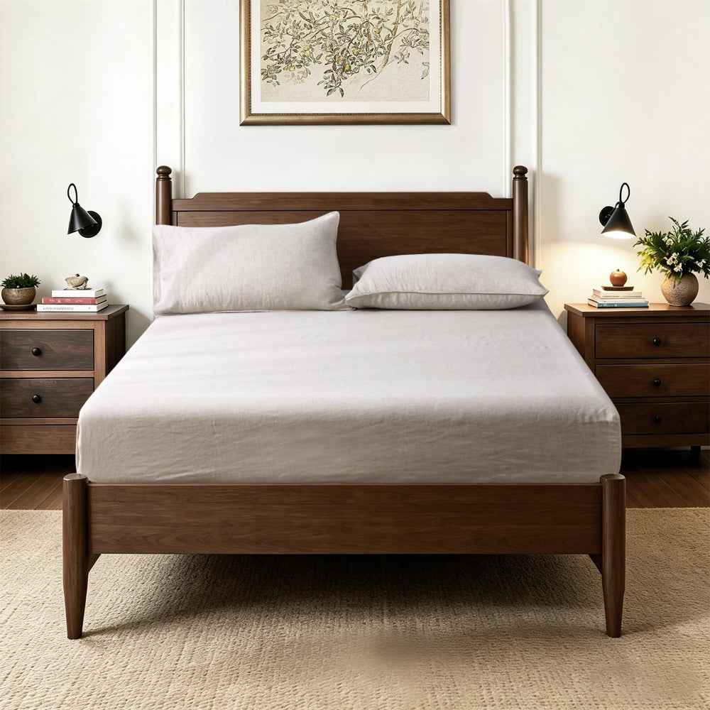 Natural Undyed Linen 100% Organic Linen Fitted Sheet