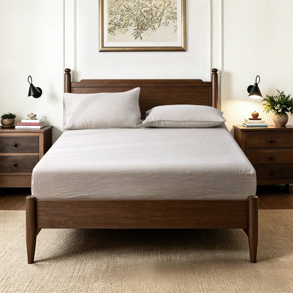 Natural Undyed Linen 100% Organic Linen Fitted Sheet