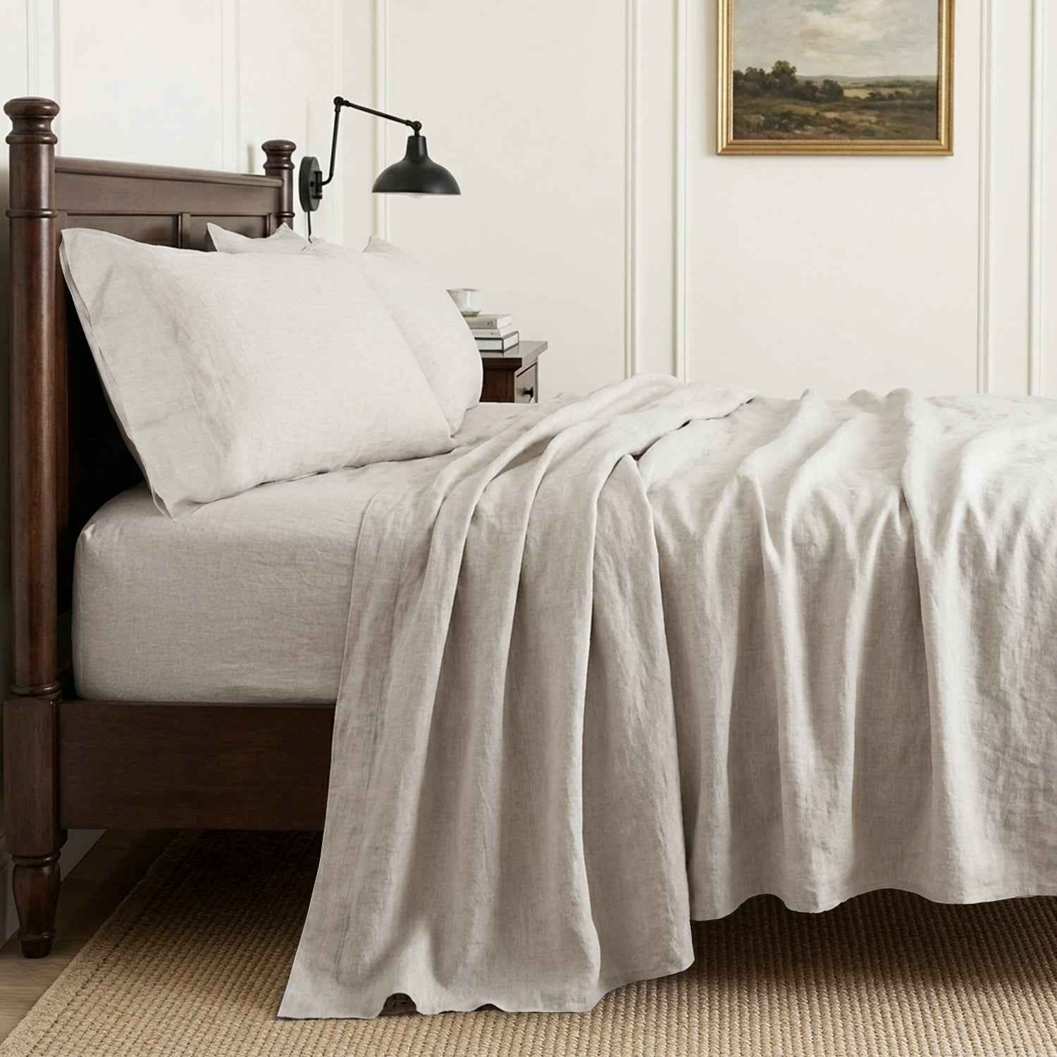 Natural Undyed Linen 100% Organic Linen Sheets Set
