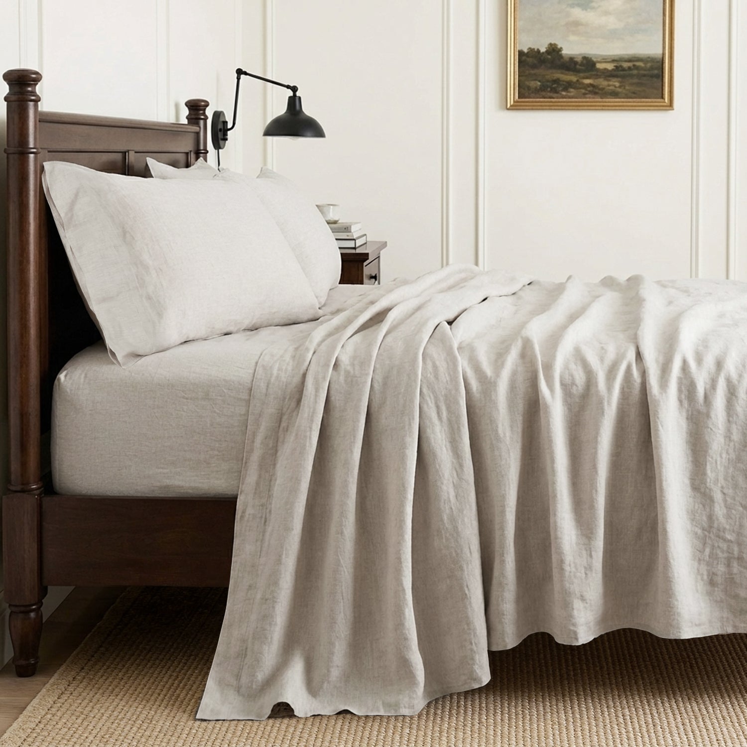Natural Undyed Linen 100% Organic Linen Sheets Set