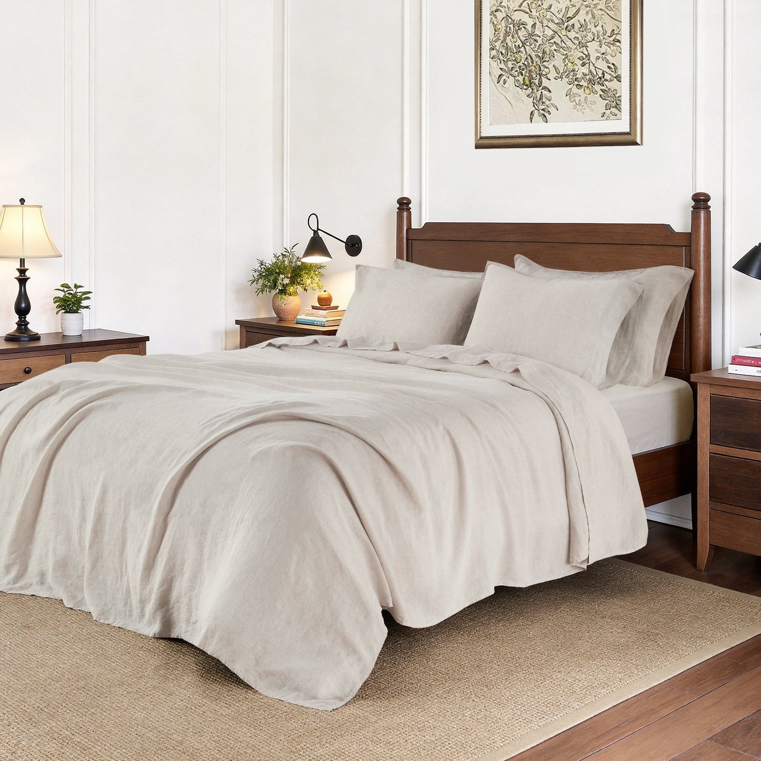 Natural Undyed Linen 100% Organic Linen Sheets Set