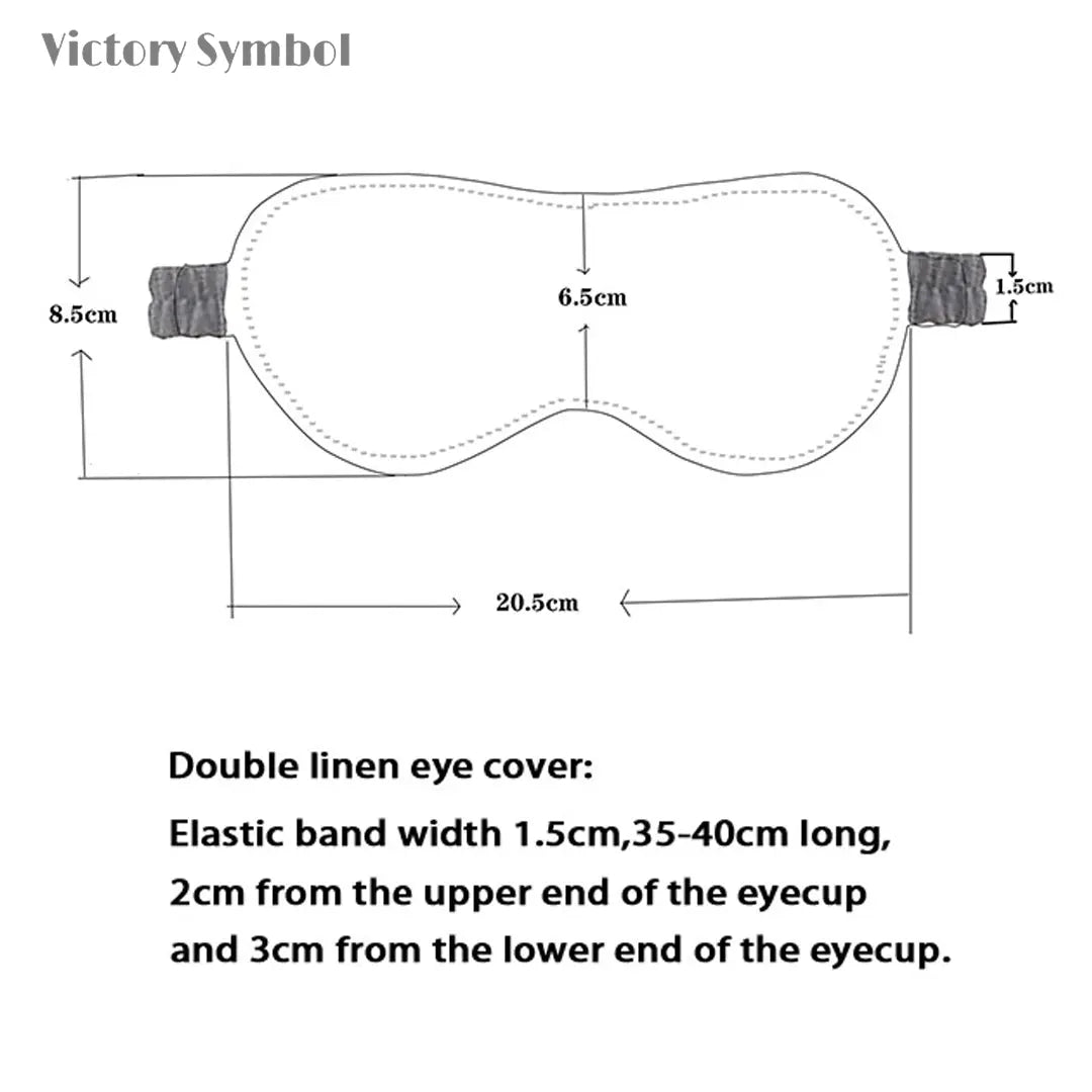Navy 100% Organic Linen Eye Mask - Victory Symbol
