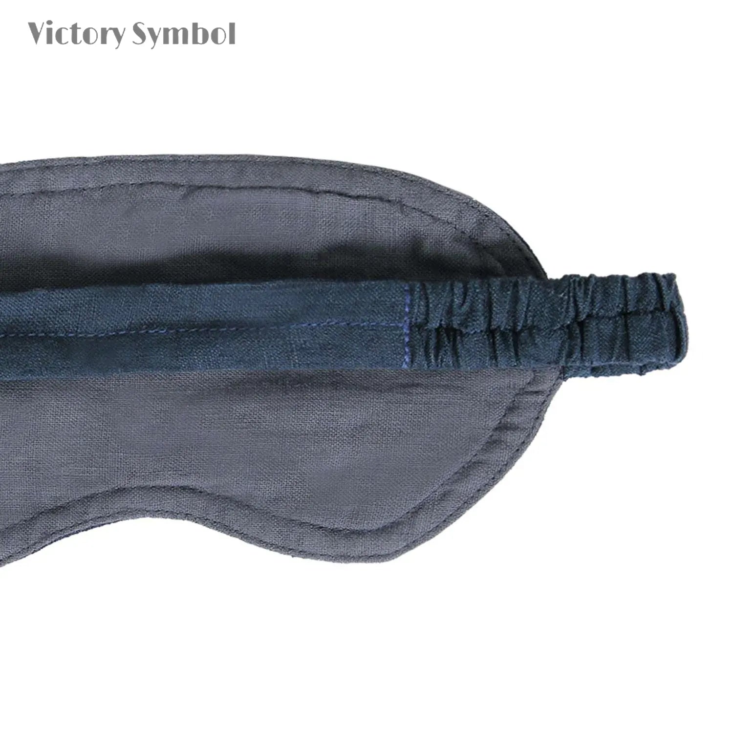 Navy Colorblock 100% Organic Linen Eye Mask - Victory Symbol