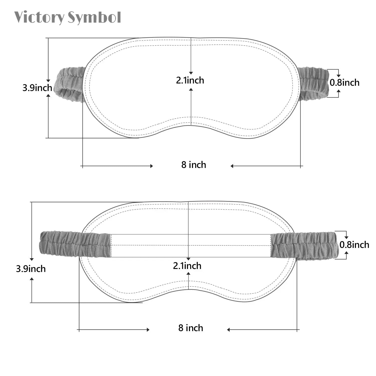 Navy Colorblock 100% Organic Linen Eye Mask - Victory Symbol