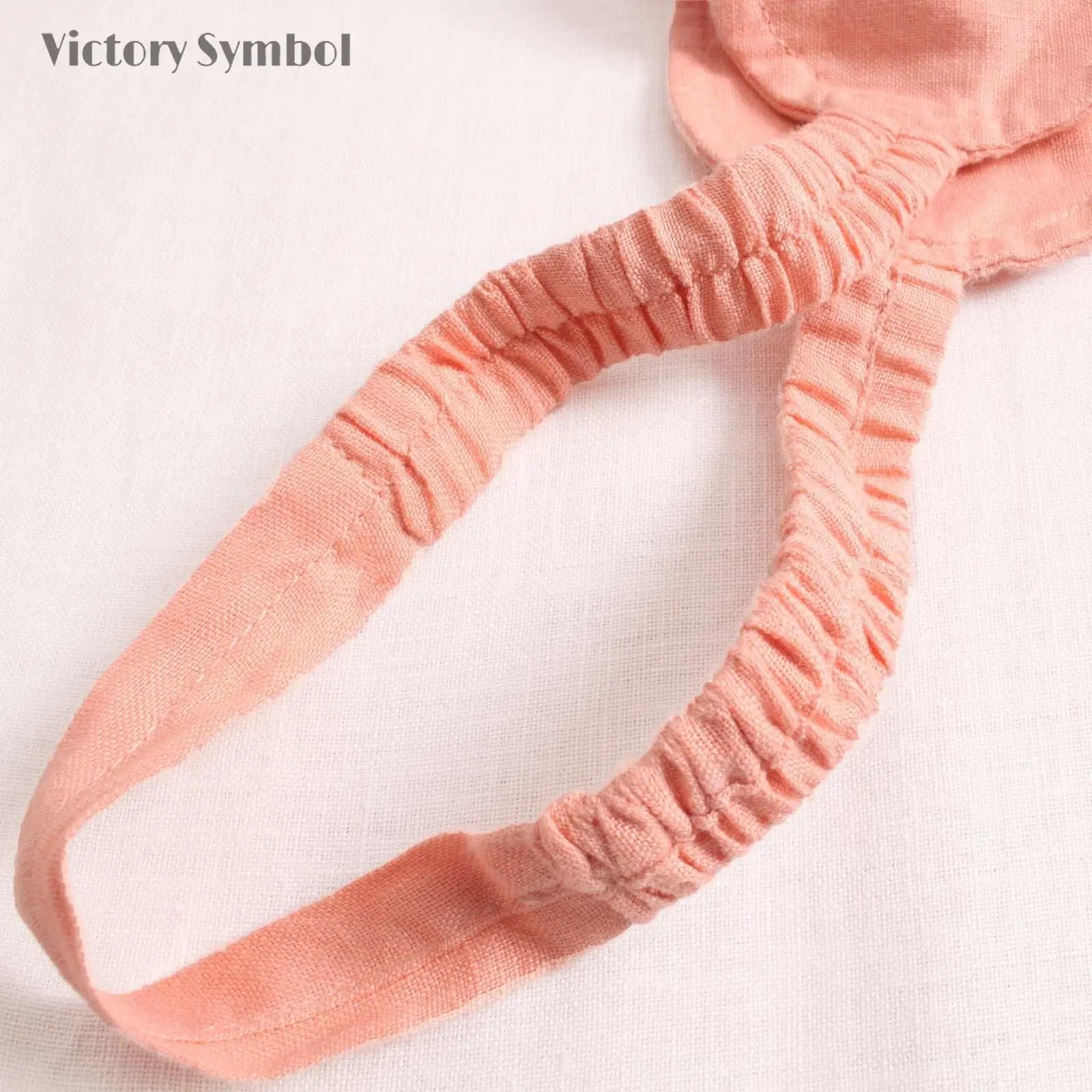 Peach Pink 100% Organic Linen Eye Mask - Victory Symbol