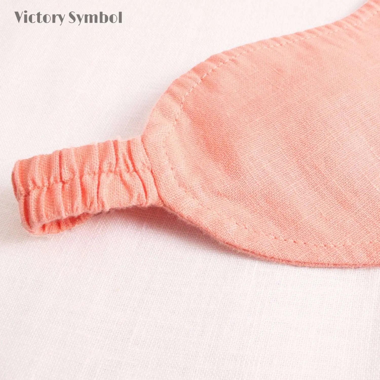 Peach Pink 100% Organic Linen Eye Mask - Victory Symbol